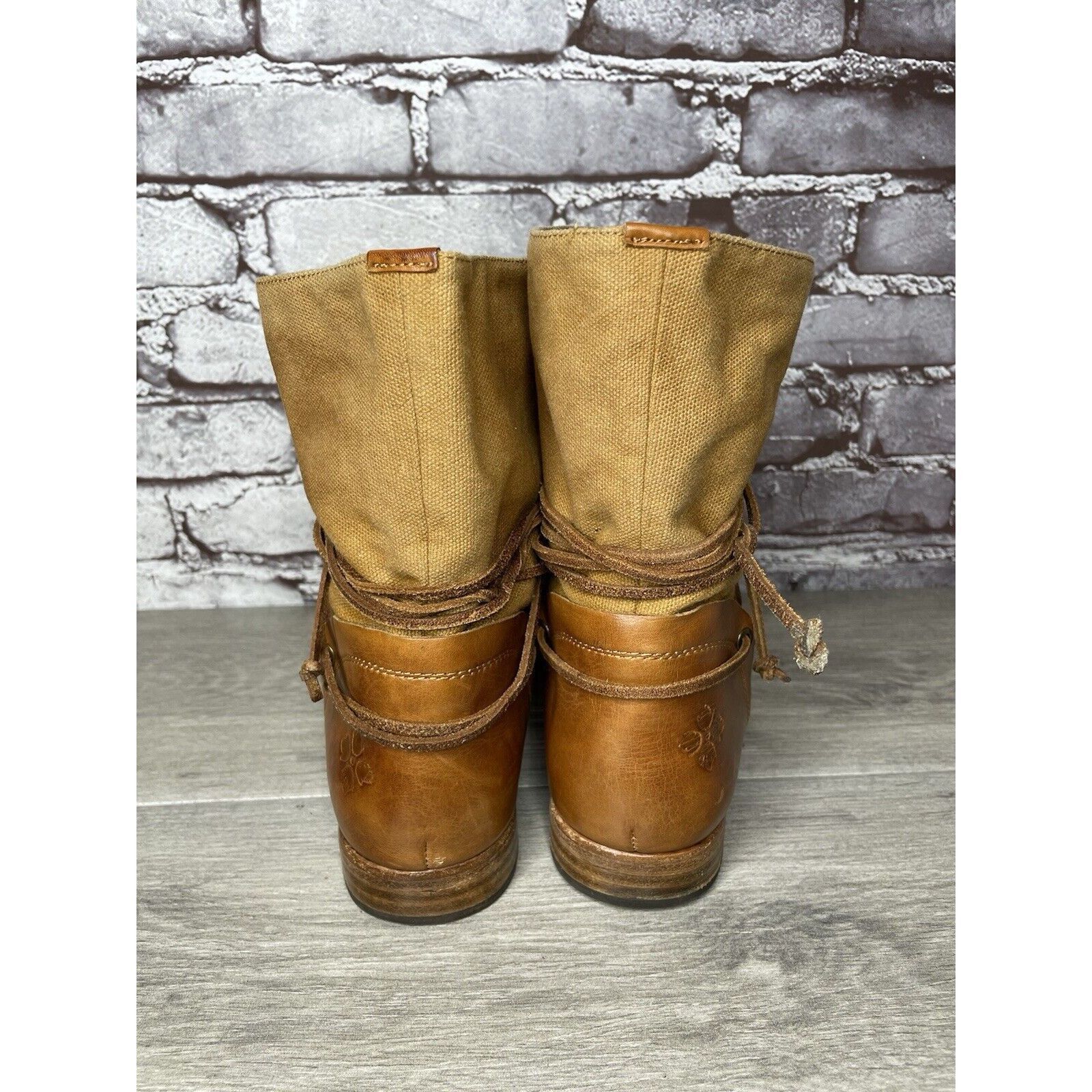 Other Patricia Nash Sabbia Brown Leather Moto Saddle Lace Boots Wo Size US 9.5 / IT 39.5 - 3 Thumbnail