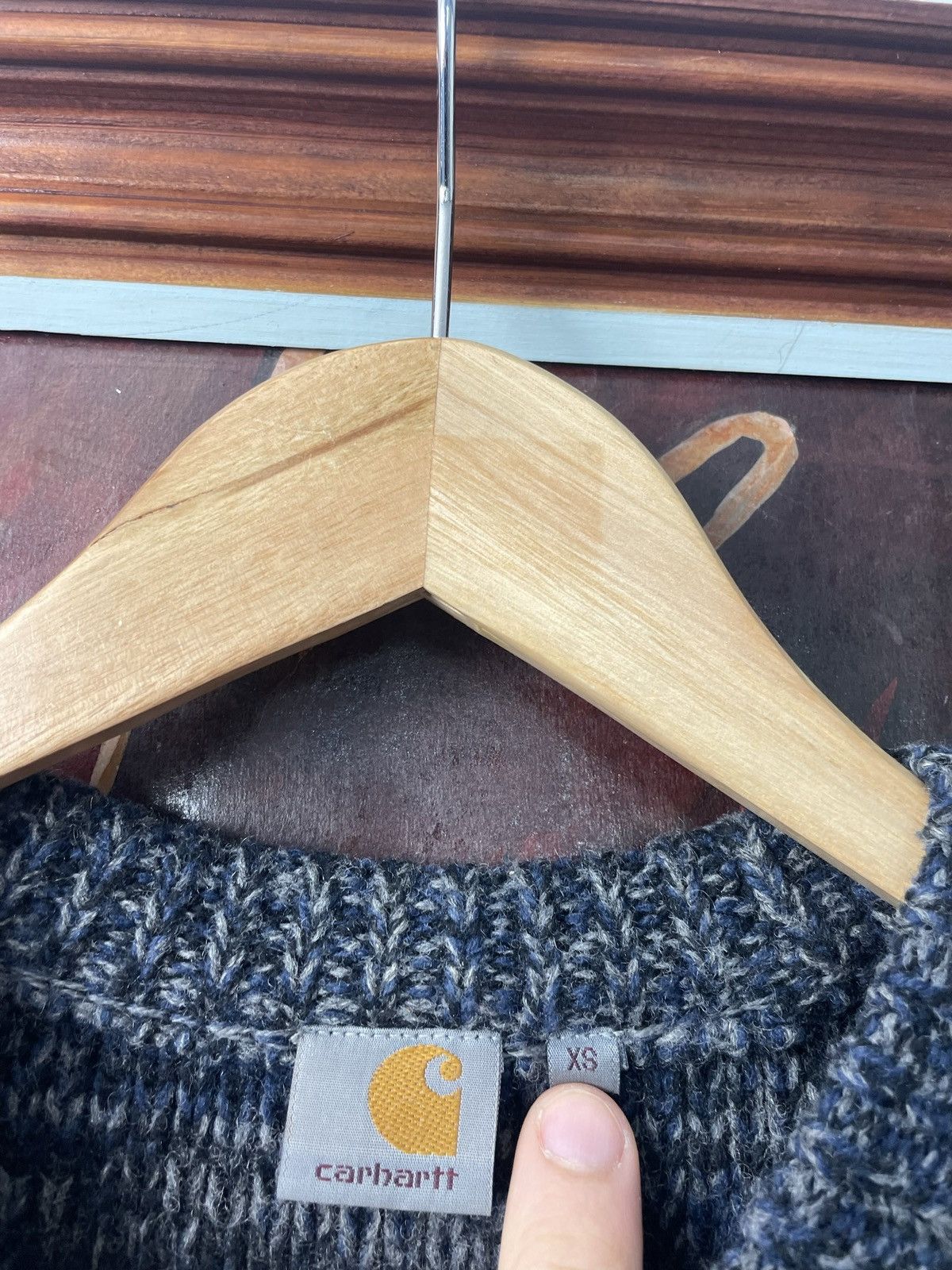 Carhartt Carhartt Anglistic Sweater Grey Wool Lambswool Vintage Y2k Size US XS / EU 42 / 0 - 3 Thumbnail
