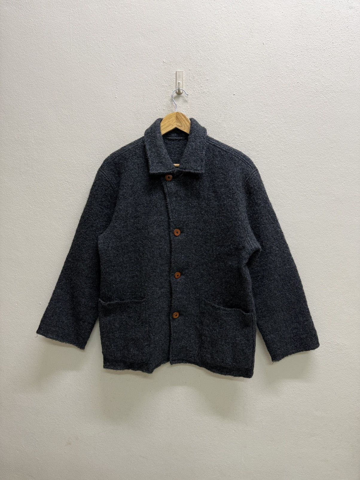 45rpm VINTAGE 45RPM MOHAIR CHARCOAL BLACK BUTTON UP JACKET Size US S / EU 44-46 / 1 - 16 Thumbnail
