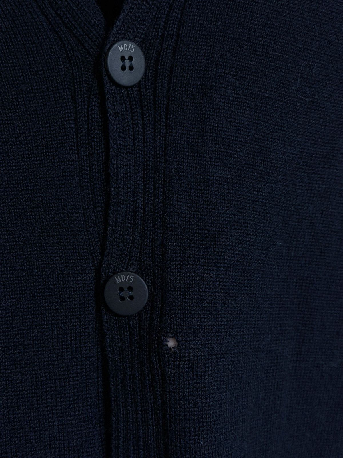 MD75 MD75 Navy Blue Wool Button Up Light Cardigan Sweater M Size US M / EU 48-50 / 2 - 10 Thumbnail
