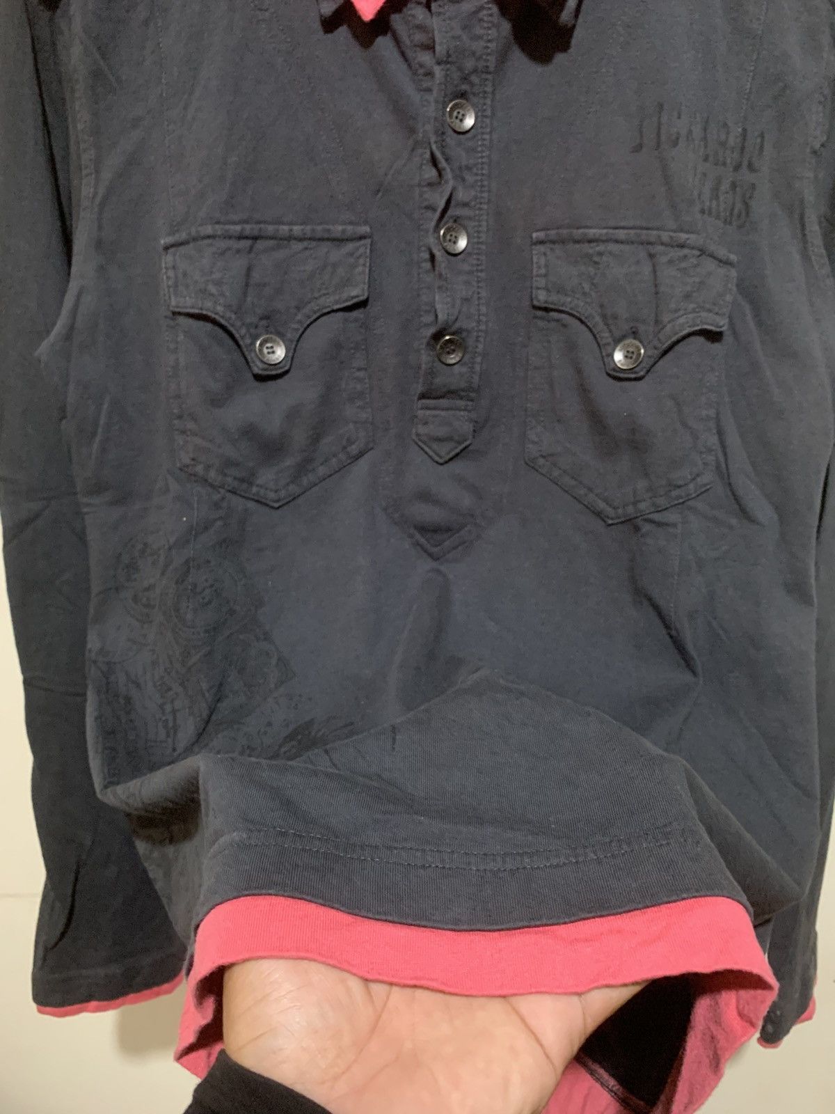 Raf Simons Japanese Double Layer Buckaroo Poem Longsleeve Shirt Tee Size US L / EU 52-54 / 3 - 4 Thumbnail