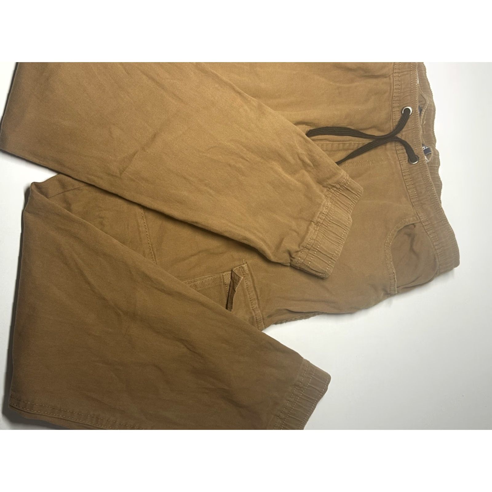 Phat Farm Phat Farm Pants Men Drawstring Brown L Stretch Jogger Regular 28in Flat Front Cotton Spandex Solid Size US 33 - 6 Thumbnail