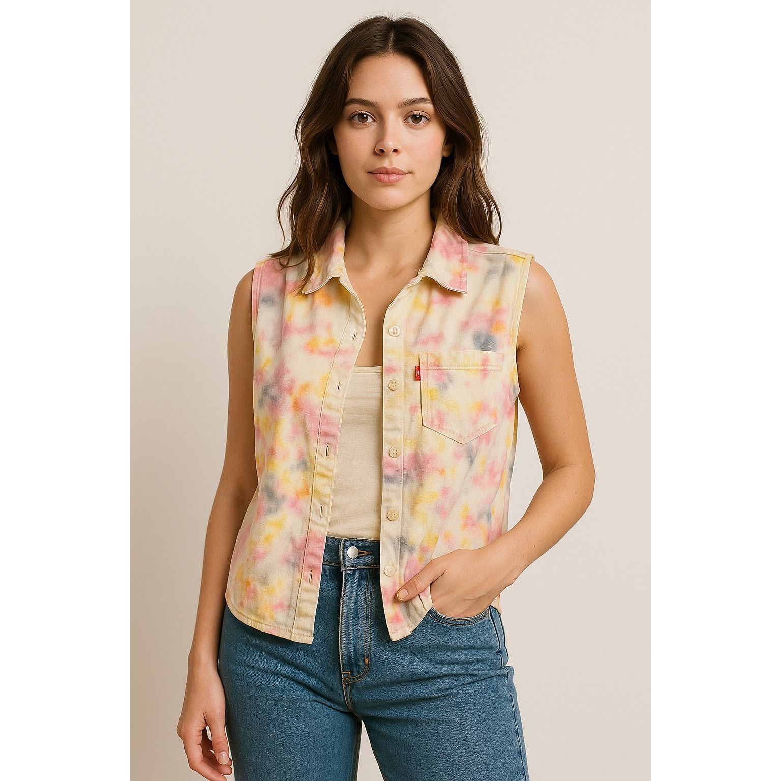 Levi's Made & Crafted Hand Dyed Tie-Dye Sleeveless Button-Up Vest Levi’s L Size L / US 10 / IT 46 - 1 Thumbnail