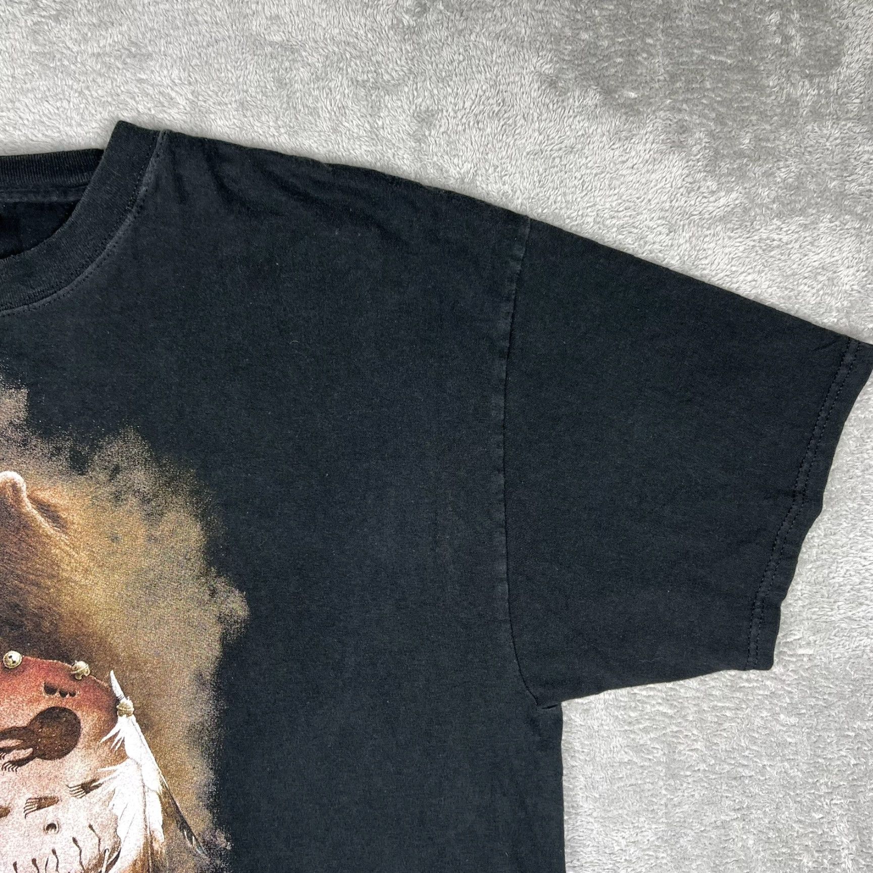 Hanes VINTAGE Hanes Beefy Tee T-Shirt Men 2XL Black Bear Spirit Polar Graphics USA Geometric Logo Classic USA Theme Mens Size US XXL / EU 58 / 5 - 3 Thumbnail