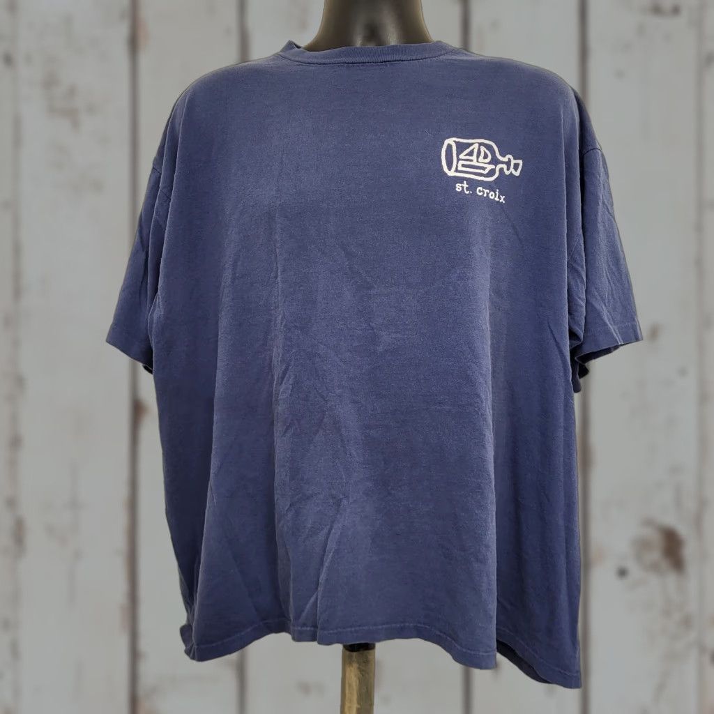 Vintage VINTAGE Gravity Graphic T-Shirt Men XL Blue "I'd Rather Be In The Boat" St. Croix Drinking Shirt Size US XL / EU 56 / 4 - 1 Thumbnail
