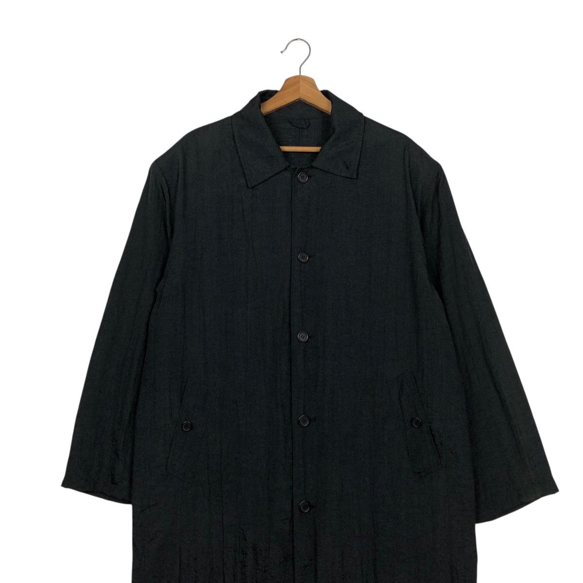 Japanese Brand 📌Rich Black Vintage Long Jacket Studio/495 Issey Miyake Size US M / EU 48-50 / 2 - 5 Thumbnail
