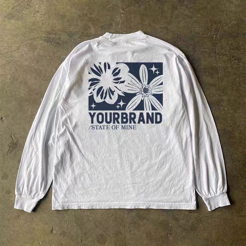 Vintage White washed retro floral print long-sleeved T-shirt Size US M / EU 48-50 / 2 - 1 Thumbnail