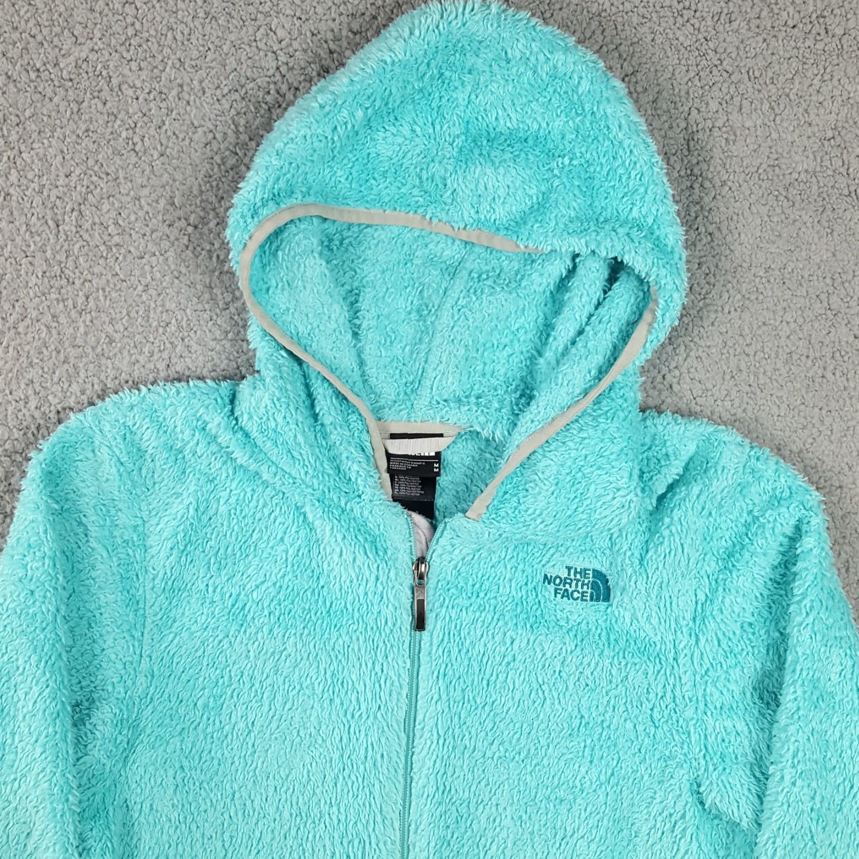 The North Face VINTAGE The North Face Cyan Fleece Pile Sherpa Hooded Women's Medium Zip Up Retro Jacket Size M / US 6-8 / IT 42-44 - 2 Thumbnail