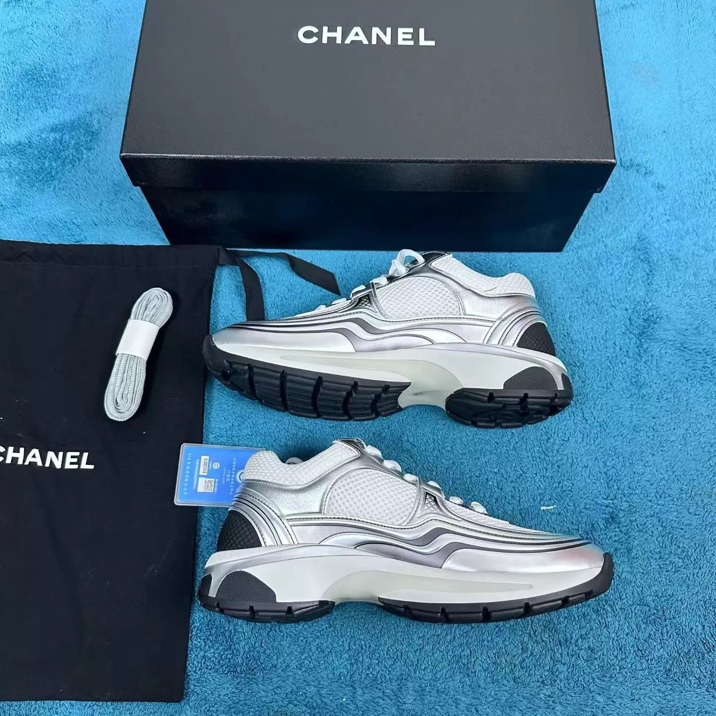 Chanel Chanel Silver Horn King 37 Sneakers Unused Size US 6.5 / IT 36.5 - 3 Thumbnail