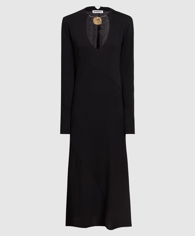 Jil Sander o1mt1gz0824 Dress in Black Size L / US 10 / IT 46 - 1 Thumbnail