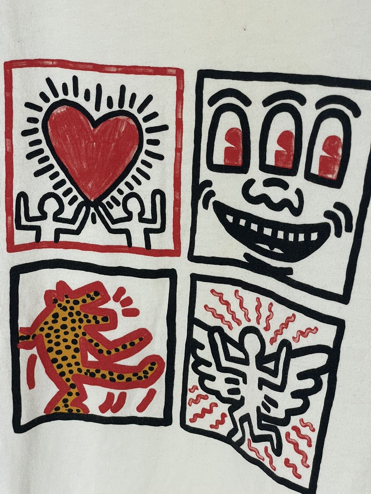 Keith Haring × Uniqlo Keith Haring Uniqlo White Graphic Coloured Print T Shirt Tee Size US M / EU 48-50 / 2 - 8 Thumbnail