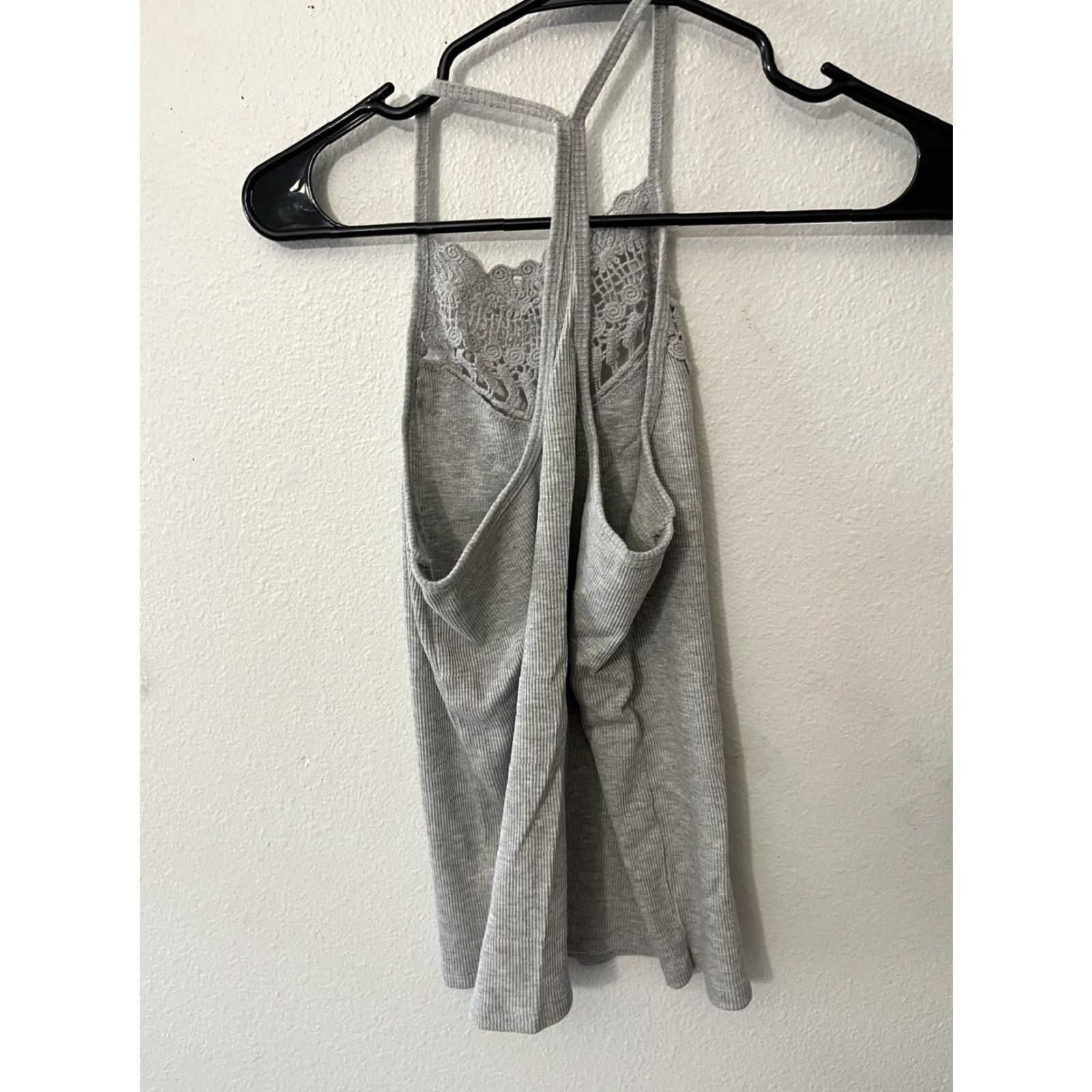 Aeropostale AEROPOSTALE Gray Solid Blouse Women’s Large Beaded Size L / US 10 / IT 46 - 2 Thumbnail