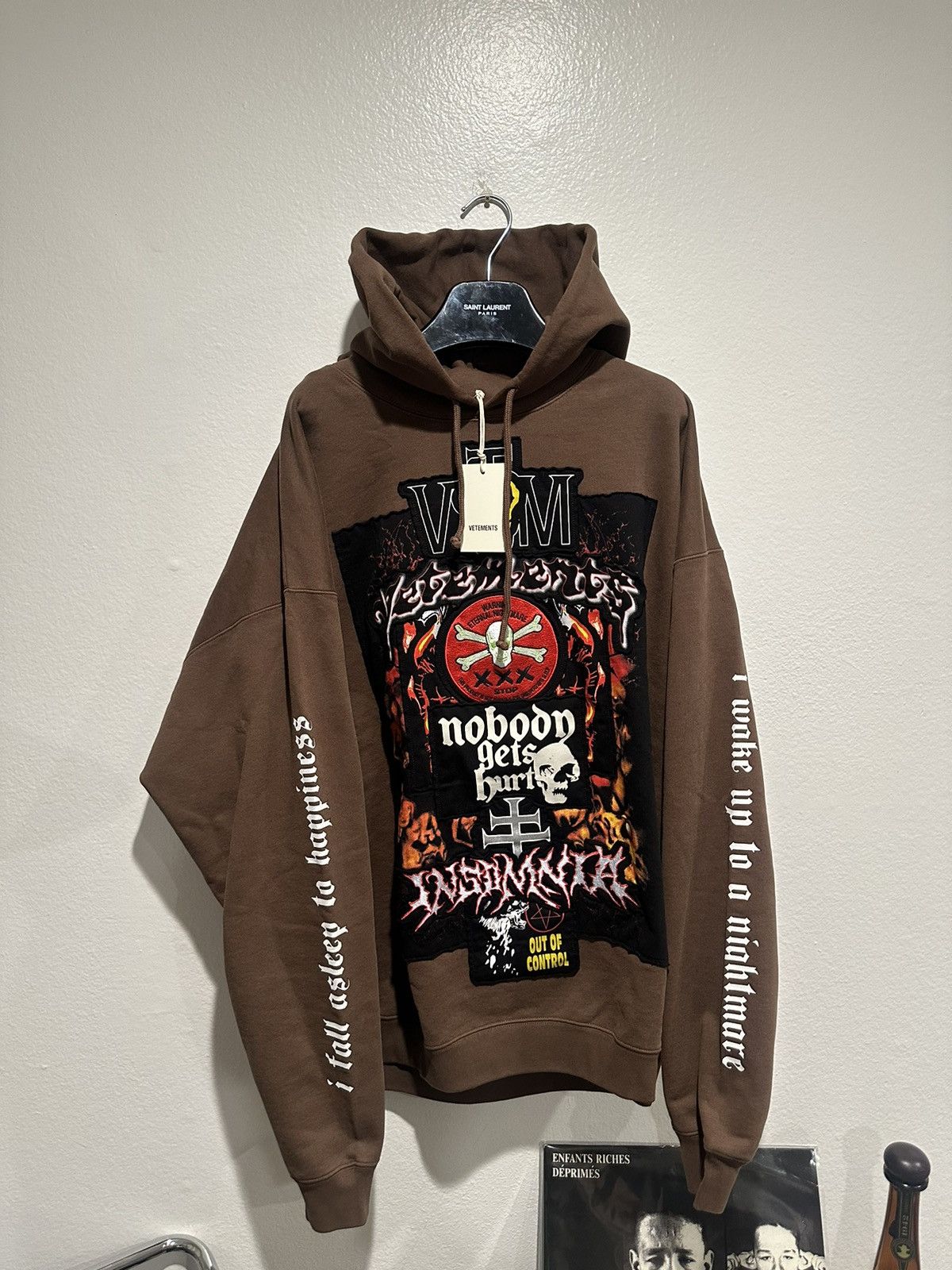 image of Vetements Metal Patch Logo Hoodie S in Brown, Men's (Size XL)