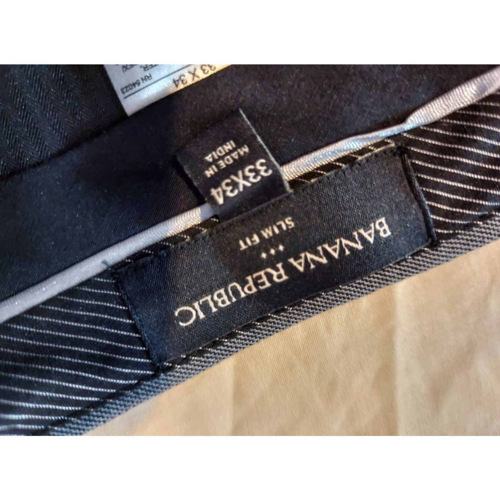 Banana Republic Banana Republic Dress Pants Men 33x34 Gray Slack Chino Trouser Slim 33 34 Inseam 34 Size US 33 - 5 Thumbnail