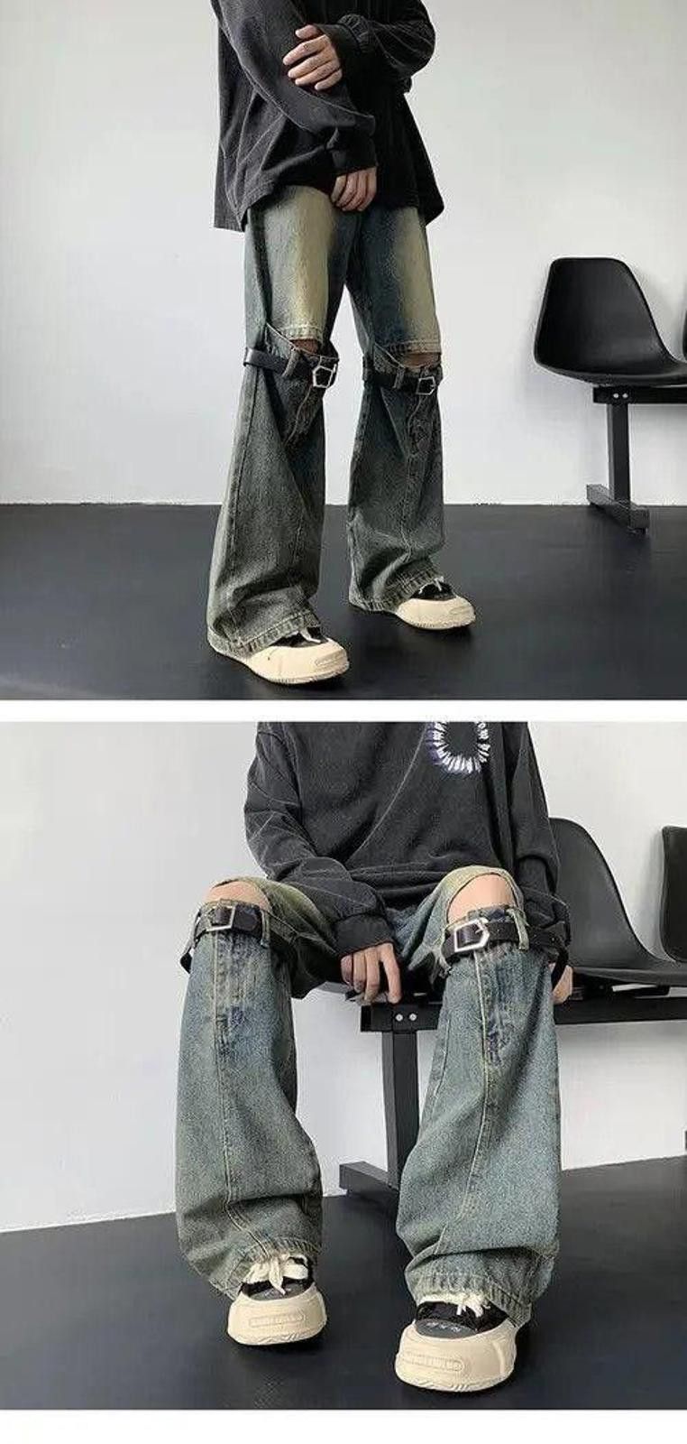 Jean × Vintage Belt Hollow Flare Jeans Size US 30 / EU 46 - 3 Thumbnail