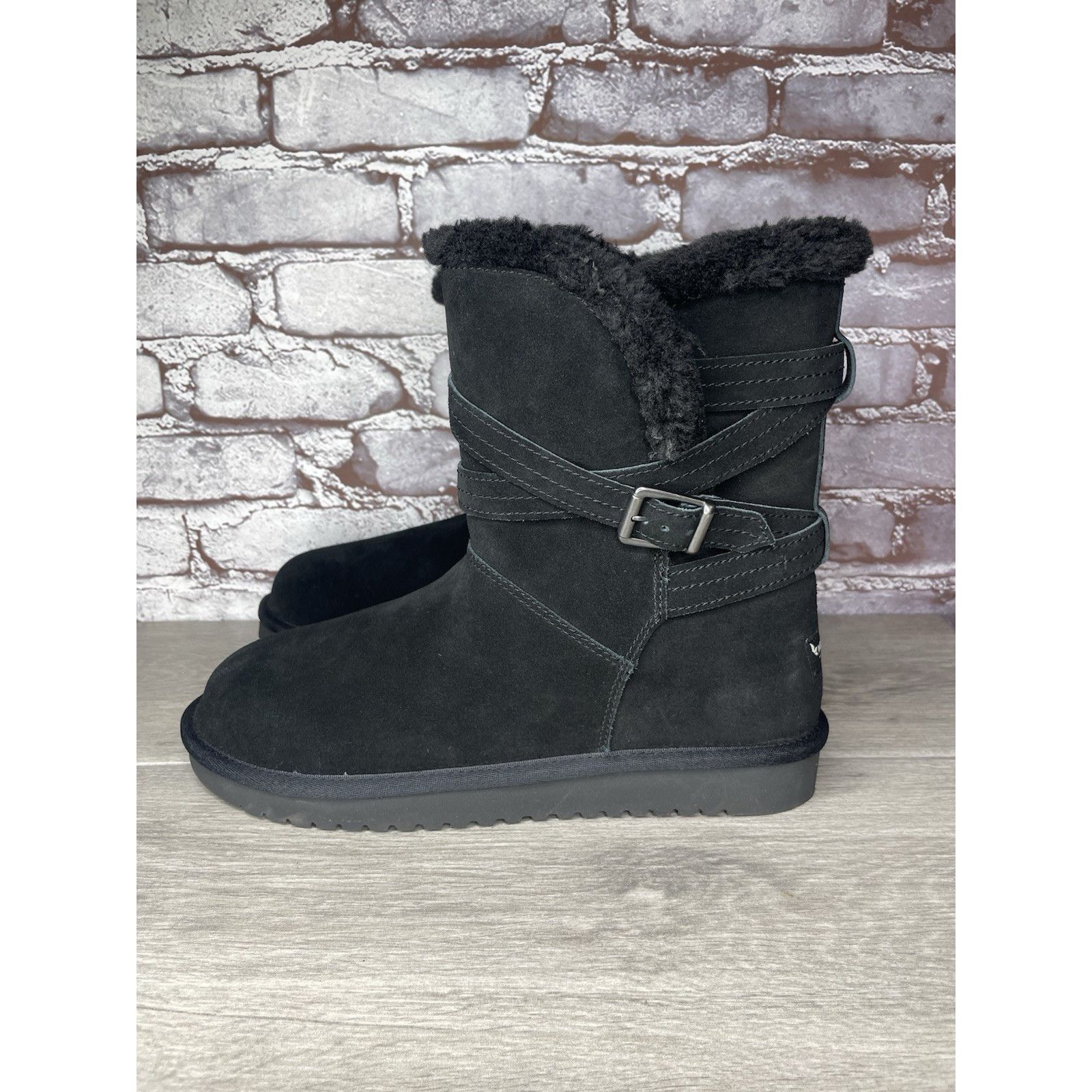 Ugg Koolaburra UGG Delene Black Suede Boots Buckle Boots Women’s Size US 10 / IT 40 - 18 Thumbnail