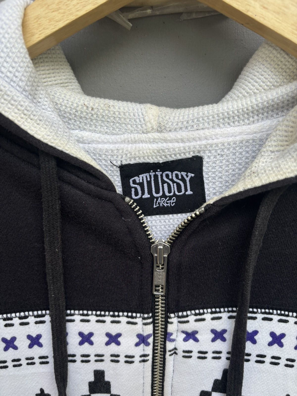 Stussy 90s stussy navajo thermal ziphoodie Size US L / EU 52-54 / 3 - 3 Thumbnail