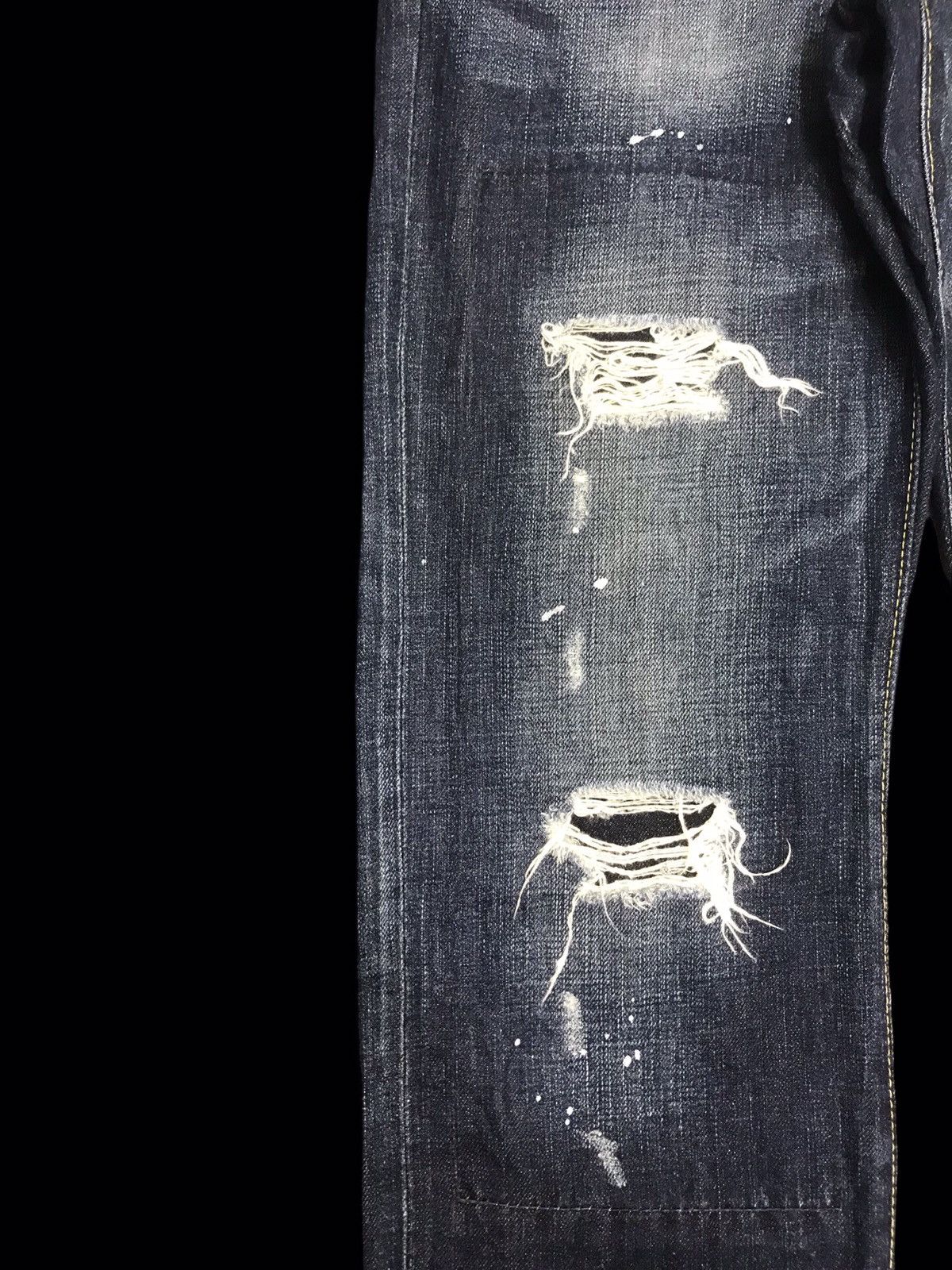 Japanese Brand 💥DENIM ART💥BACK NUMBER JAPAN DISTRESSED PAINTER DENIM F140 Size US 32 / EU 48 - 6 Thumbnail