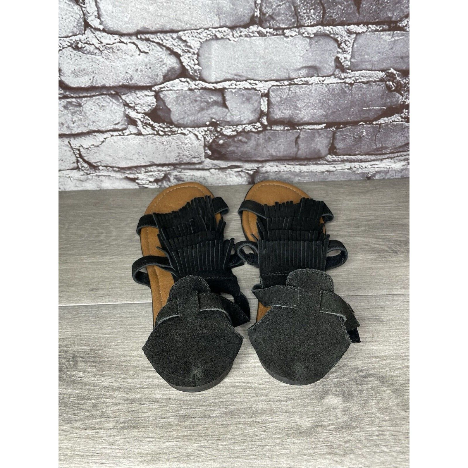 Minnetonka Minnetonka Maui Ankle Strappy Fringe Flats 71302 Black Suede Size US 10 / IT 40 - 6 Thumbnail