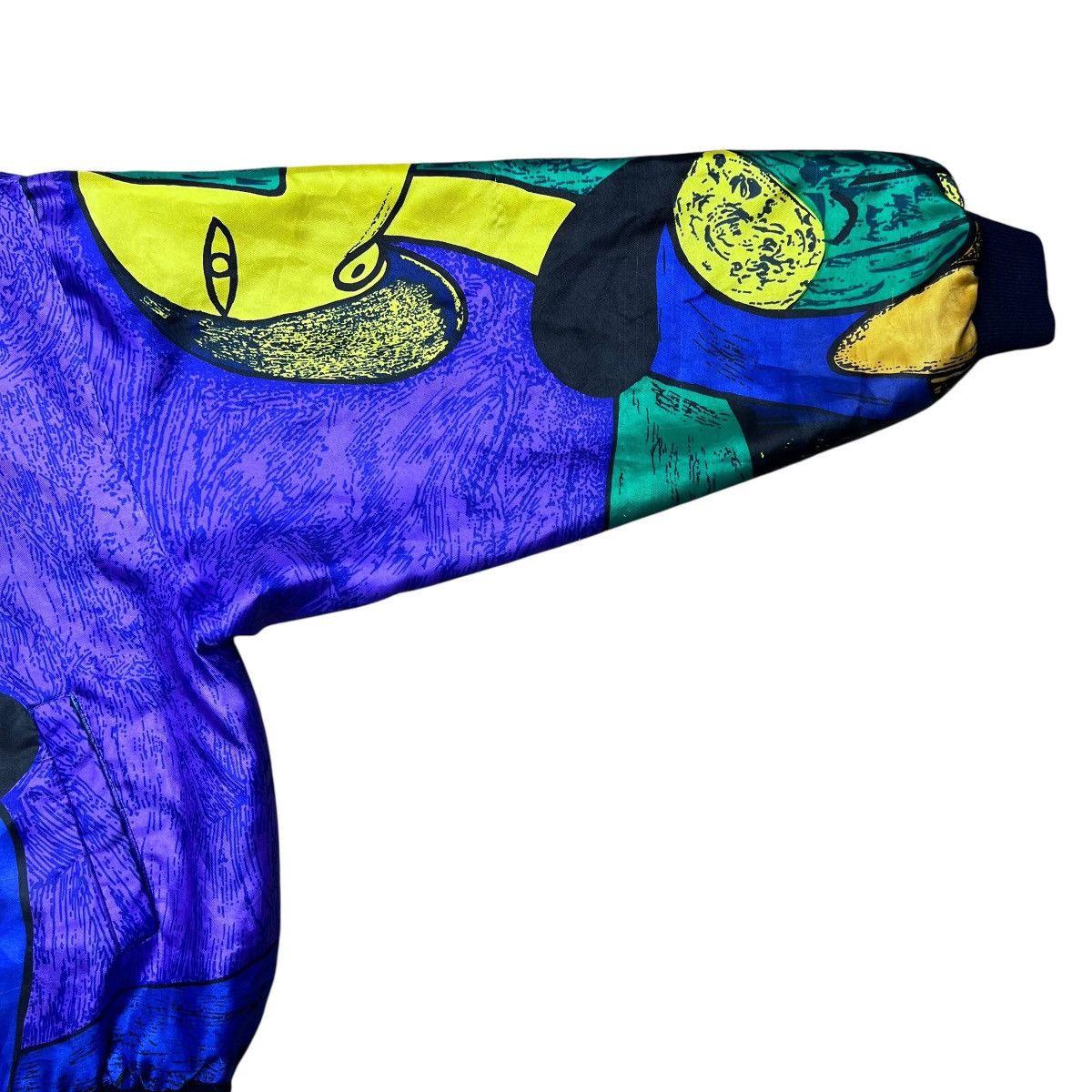 Other 1980s Picasso Abstract All Over Print Art Silk Satin Jacket Size XL / US 12-14 / IT 48-50 - 9 Thumbnail