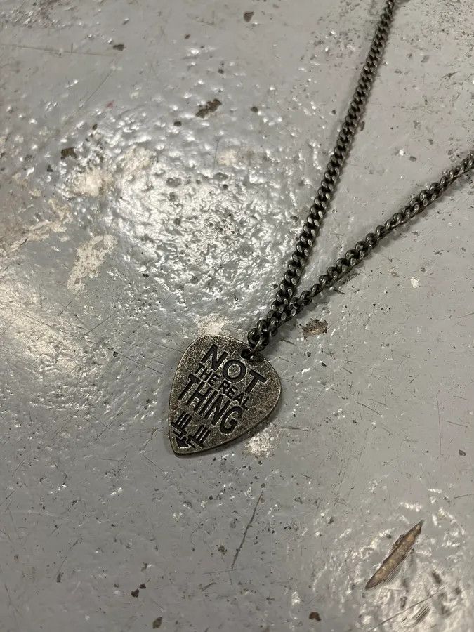 Marithe + Francois Girbaud 2000s Marithé + François Girbaud Metal Grey Guitarist Necklace Size ONE SIZE - 2 Thumbnail