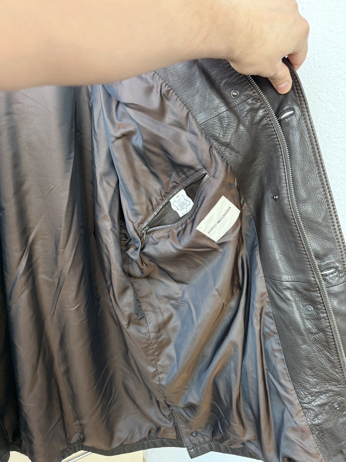 Genuine Leather Echt Leder Deer leather jacket brown Size US XXL / EU 58 / 5 - 10 Thumbnail