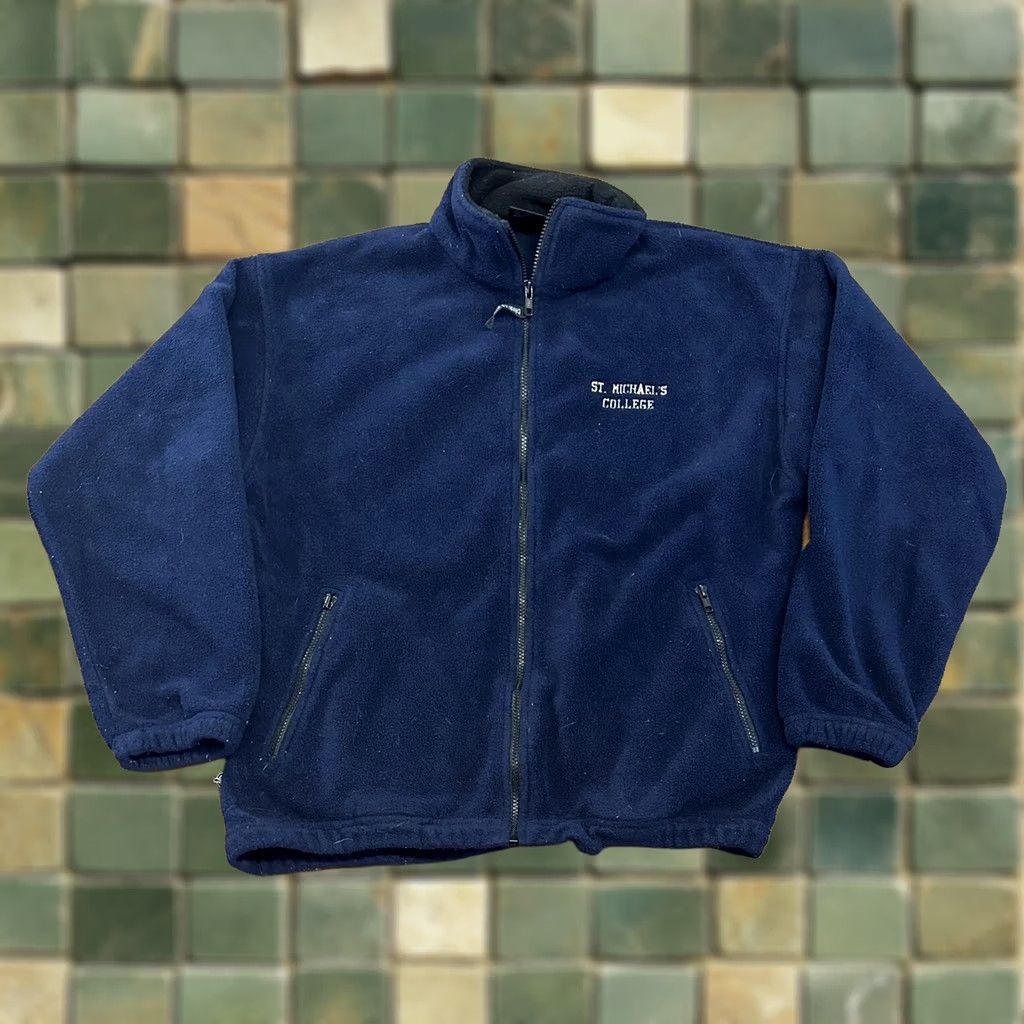 Vintage VINTAGE Charles River Fleece Jacket M Blue St. Michael’s College Mens Size US M / EU 48-50 / 2 - 1 Thumbnail