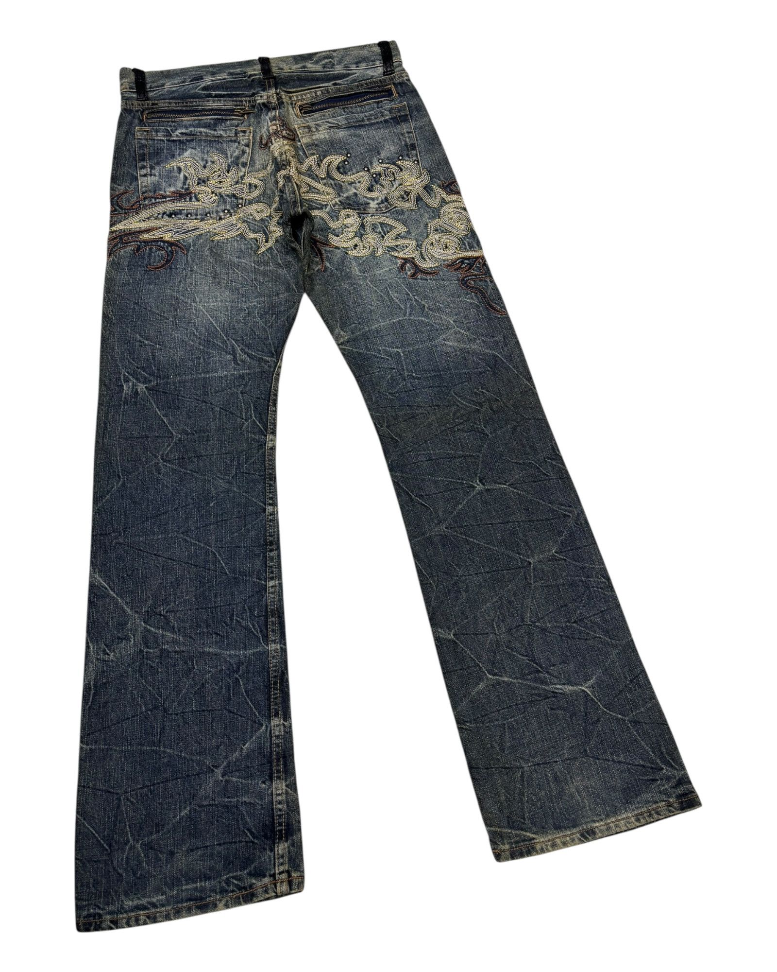 If Six Was Nine Flare Jeans Japanese Brand Snake Skin Embroidery Jeans Size US 32 / EU 48 - 4 Thumbnail