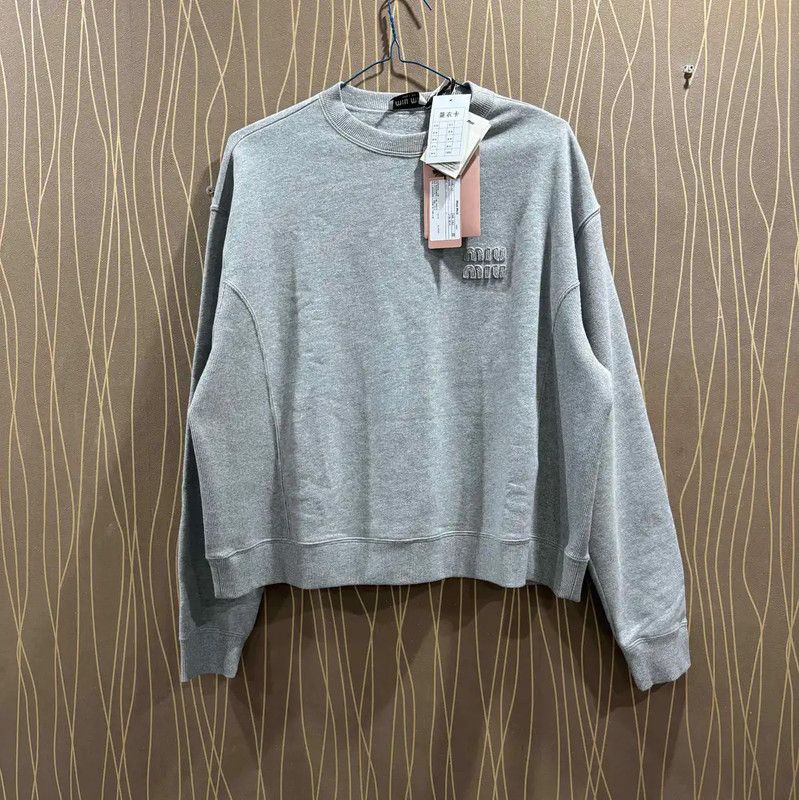 Miu Miu Miu Miu Gray Cotton Women's Sweatshirt 0089 Size XS / US 0-2 / IT 36-38 - 1 Thumbnail