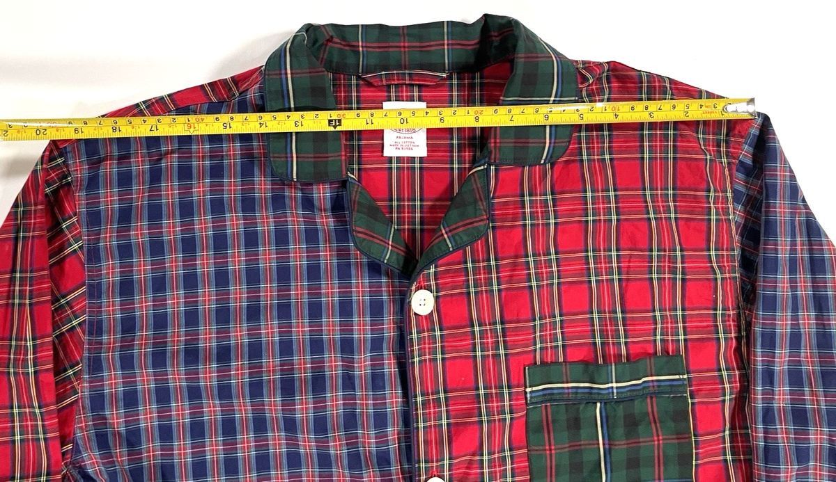 Brooks Brothers Brooks Brothers Patchwork Plaid Pajama Shirt Cotton Mens L Size US L / EU 52-54 / 3 - 5 Thumbnail