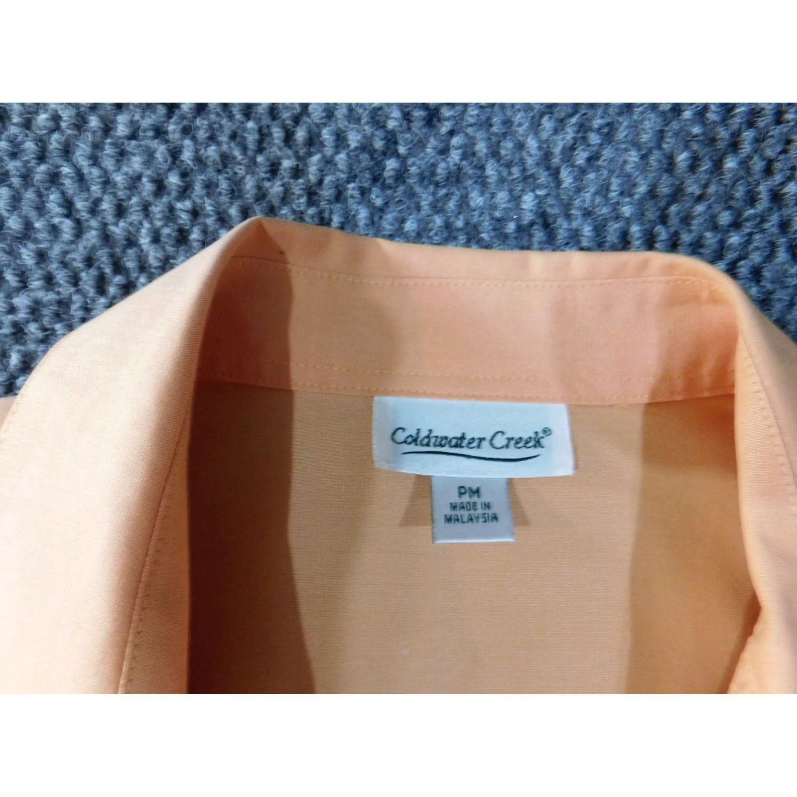 Coldwater Creek Coldwater Creek Womens Blouse Button-Up Orange Short Sleeve Petite PM Classic Casual Shirts Womens Size M / US 6-8 / IT 42-44 - 4 Thumbnail