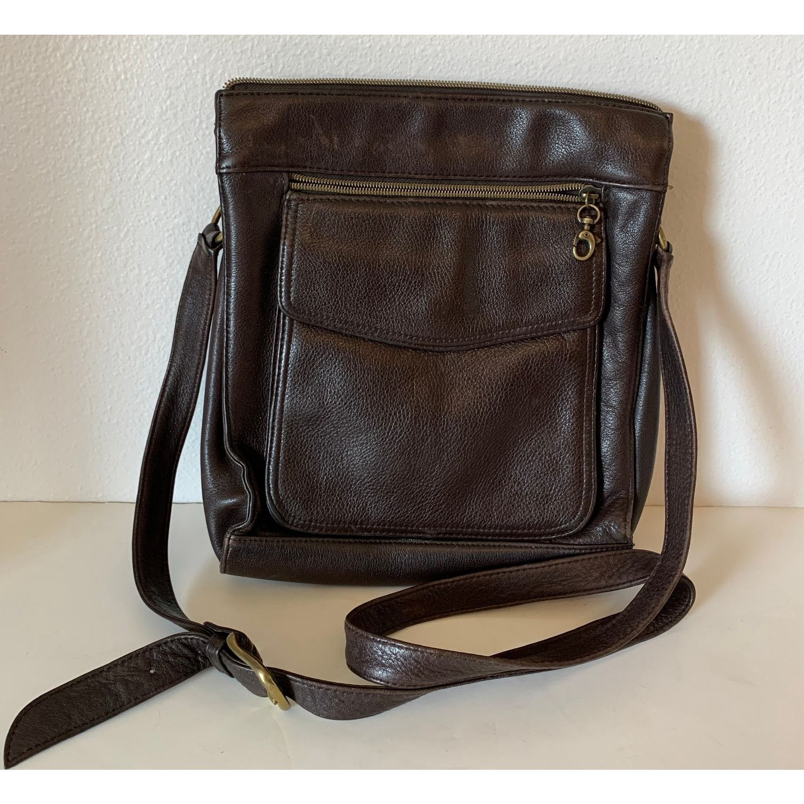 Valerie Stevens Leather Crossbody Bag In Brown, Women's