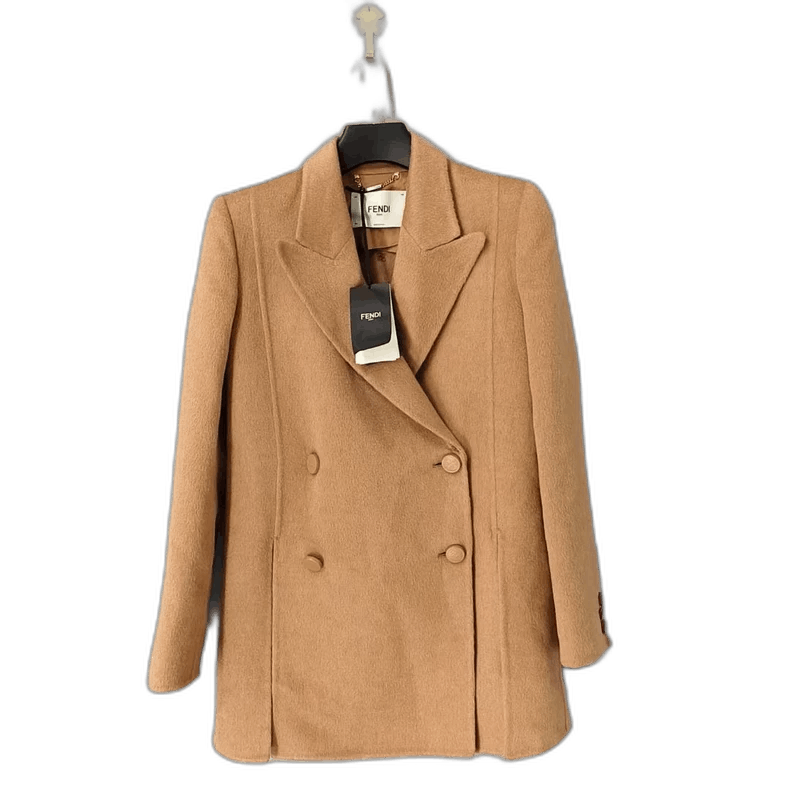 Fendi Fendi Double-Breasted Camel Wool Coat Size M / US 6-8 / IT 42-44 - 1 Thumbnail