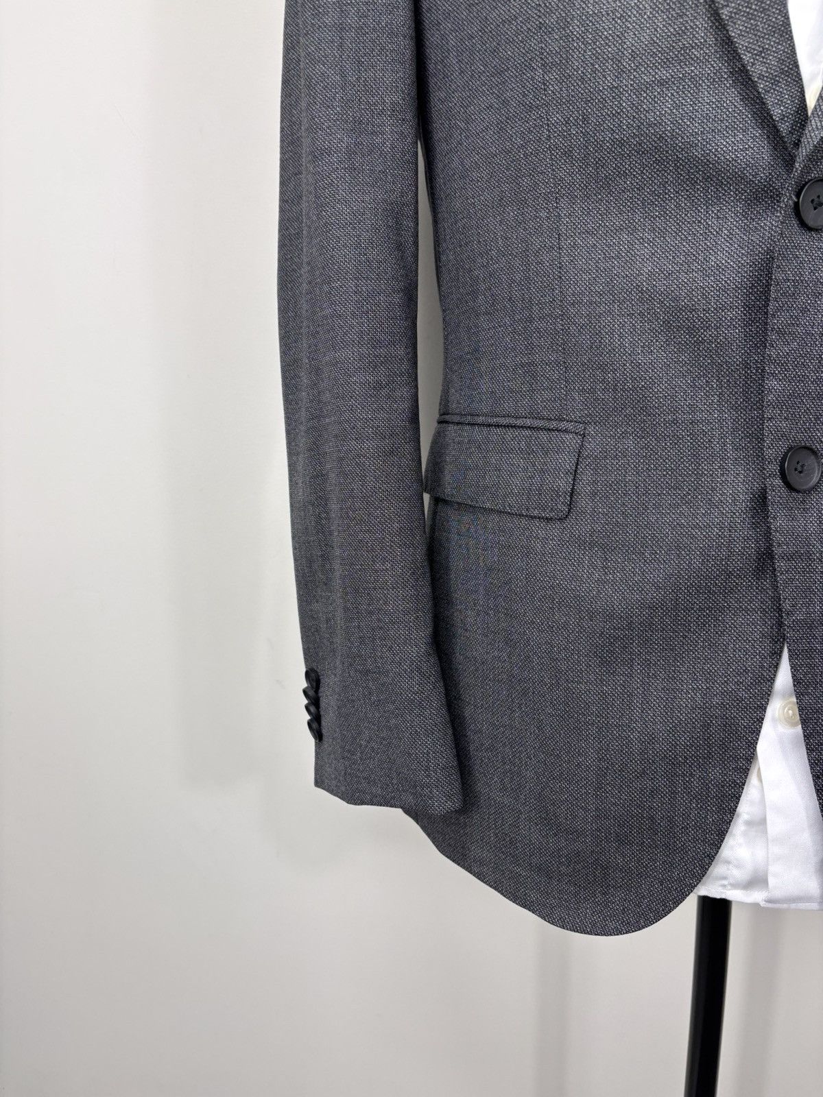Hugo Boss Hugo Boss Men’s Grey Drago Super 120 Wool Blazer Jacket Size 38R - 4 Thumbnail