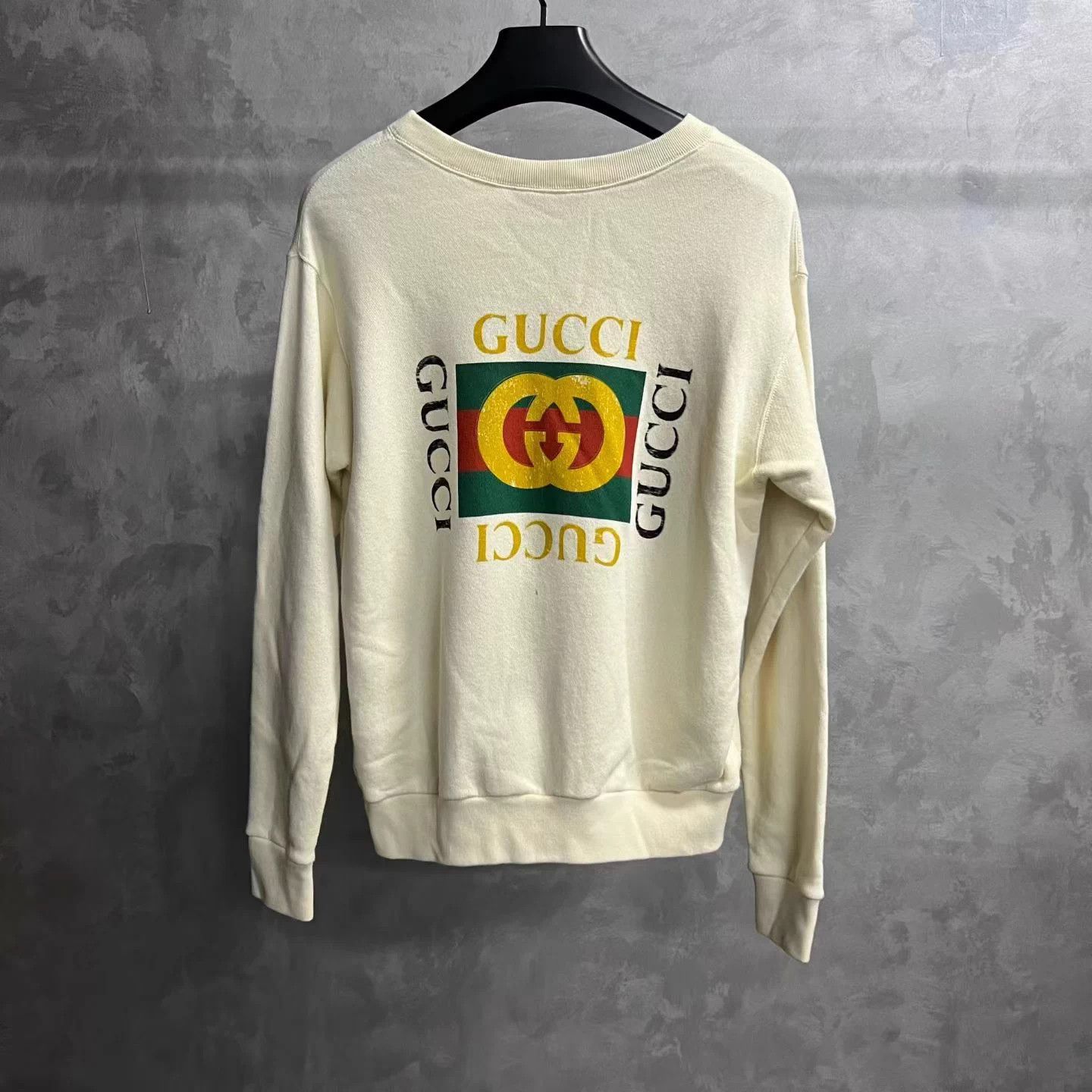 Gucci Gucci Beige Print Crew LS Sweatshirt Size XXS / US 00 / IT 34 - 2 Thumbnail