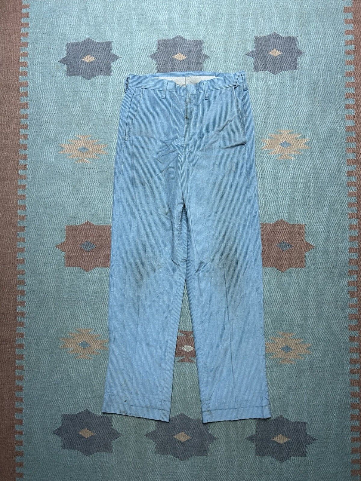 Vintage Vintage 1960s corduroy pants straight leg worn stained 28x29 Size US 28 / EU 44 - 1 Thumbnail