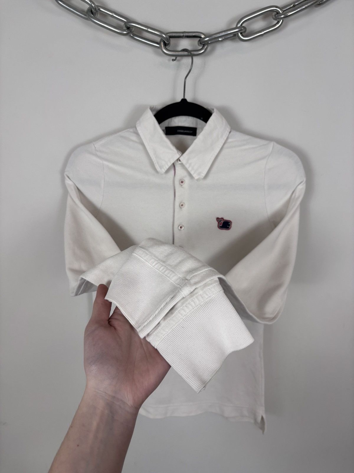 Dsquared2 Dsquared2 Women’s White Button Deep Placket Polo Shirt Size XS / US 0-2 / IT 36-38 - 9 Thumbnail