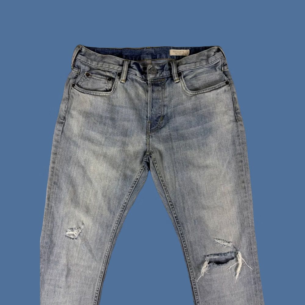 Allsaints AllSaints Rex Slim Fit Distressed Denim Jeans Men's 30x32 Blue Jeans Slim Men Distressed 32 Inseam 30 Waist Strap Button Size US 30 / EU 46 - 1 Thumbnail