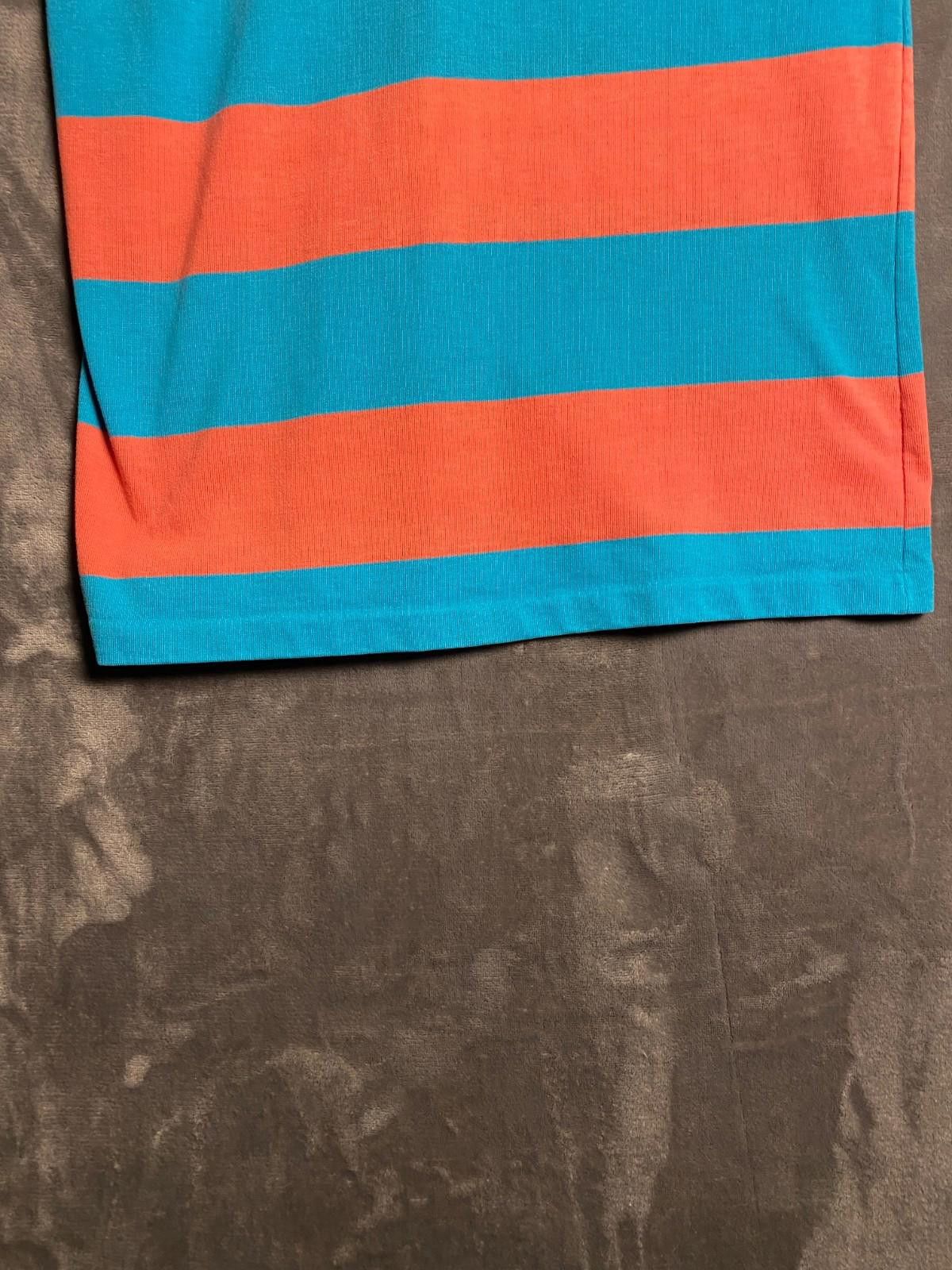 The Unbranded Brand Womens Salmon/Teal Striped Tshirts Short Sleeve Sz. M (B5) Size M / US 6-8 / IT 42-44 - 6 Thumbnail