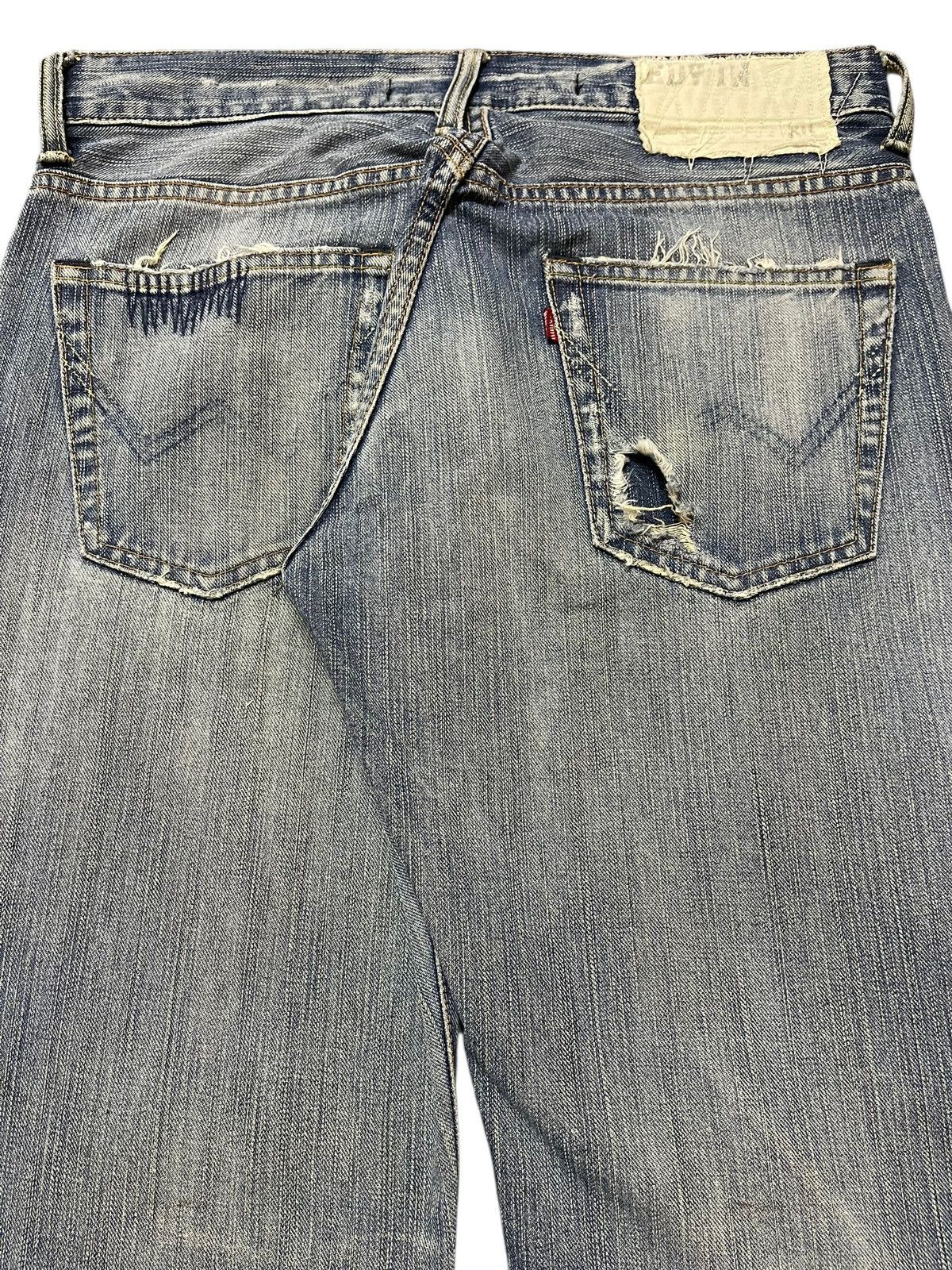 Edwin Vintage Edwin XV Faded Wash Distressed Wide Leg Flare Jeans Size US 30 / EU 46 - 6 Thumbnail