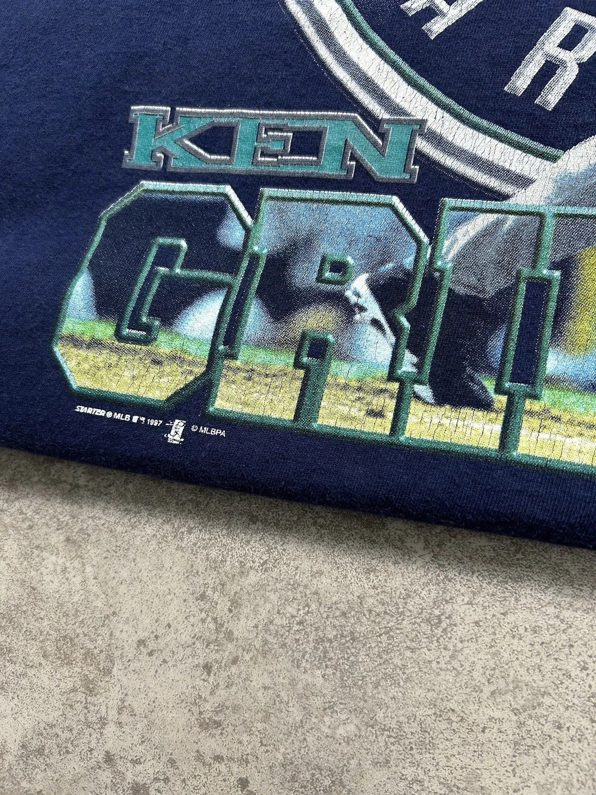 MLB × Starter × Vintage KEN GRIFFEY Jr. SEATTLE MARINERS STARTER 1997 T-SHIRT Size US XL / EU 56 / 4 - 3 Thumbnail