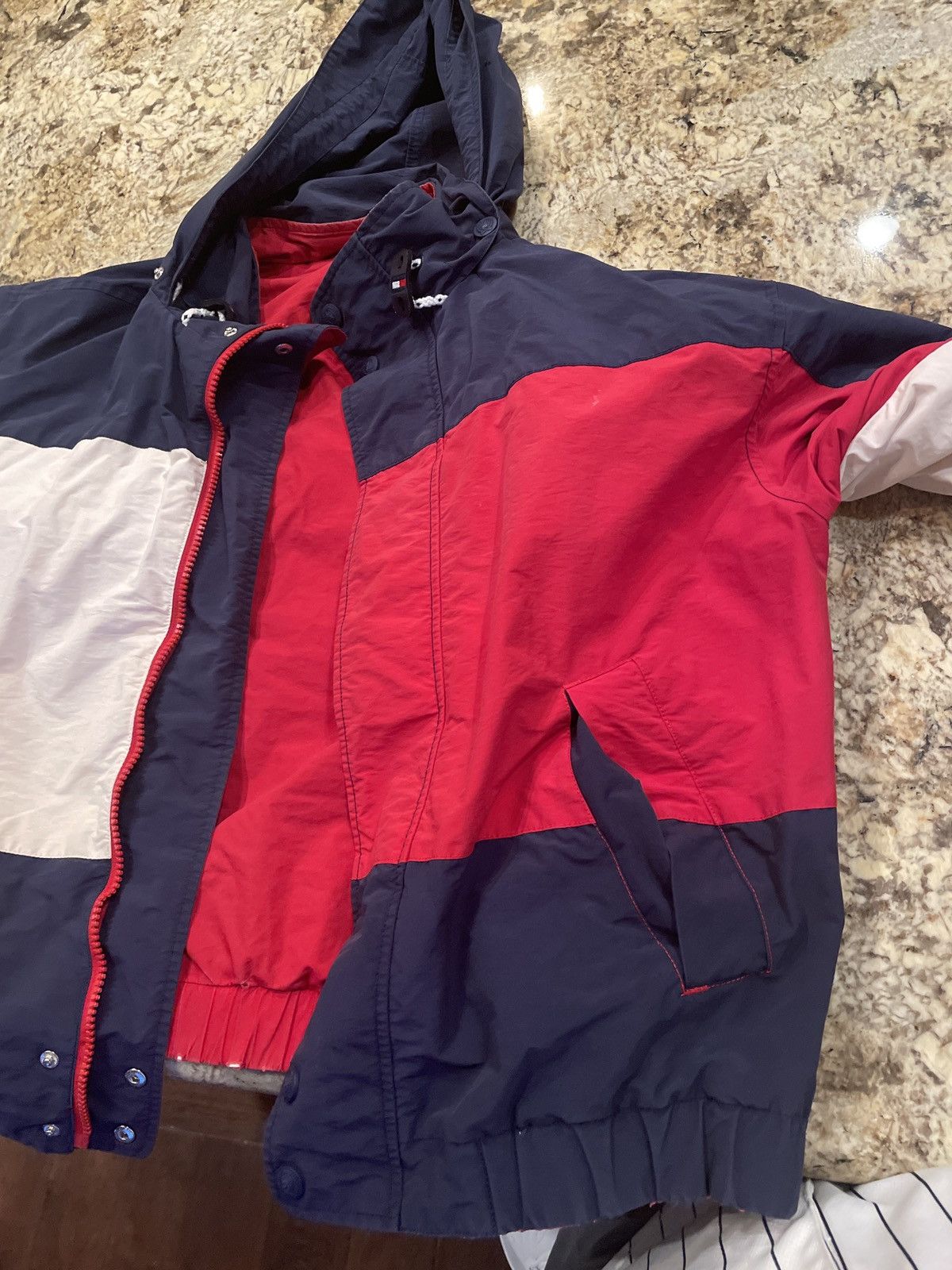 image of Tommy Hilfiger Vintage Rain Coat in White, Men's (Size Large)