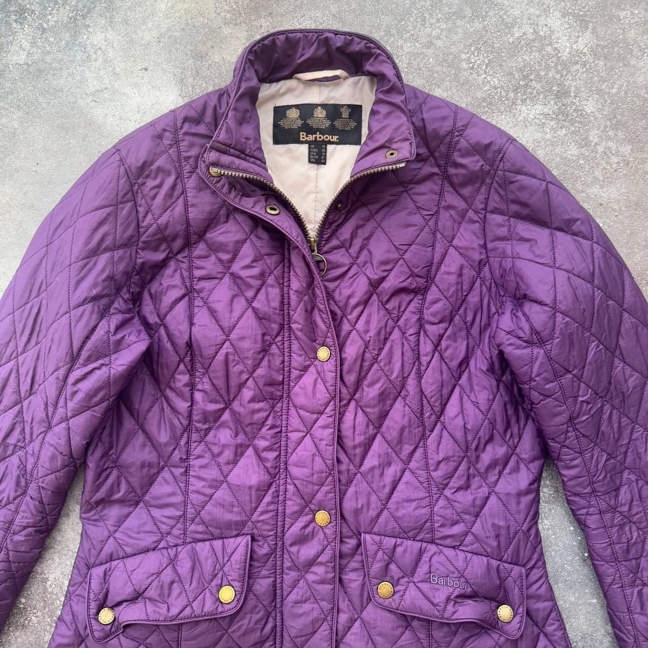 Barbour × Vintage Barbour Flyweight Cavalry Vintage Purple Quilted Jacket Size L / US 10 / IT 46 - 3 Thumbnail