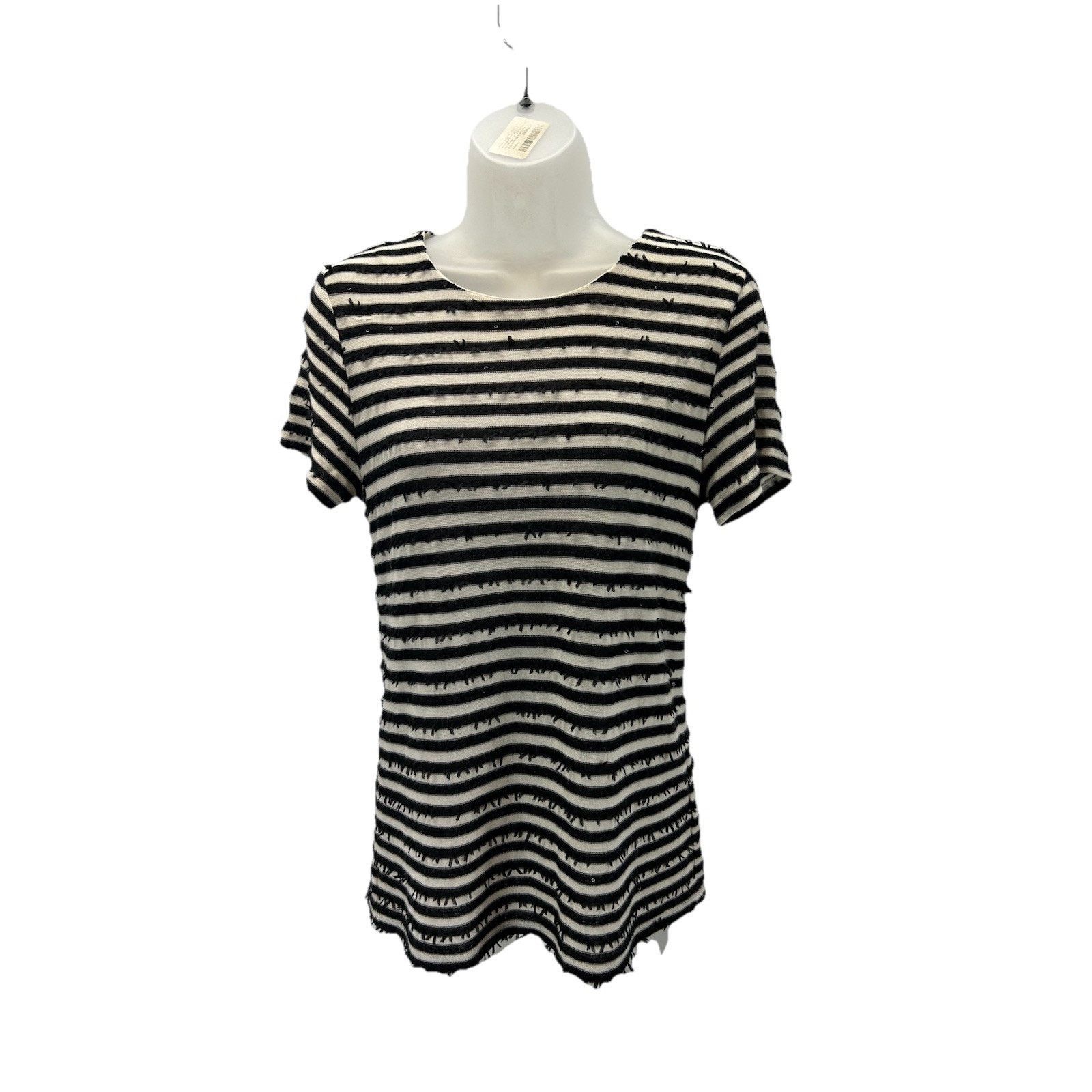 Other Talbots Womens Black White Striped Shirt Sz S Short Sleeve Size S / US 4 / IT 40 - 1 Thumbnail