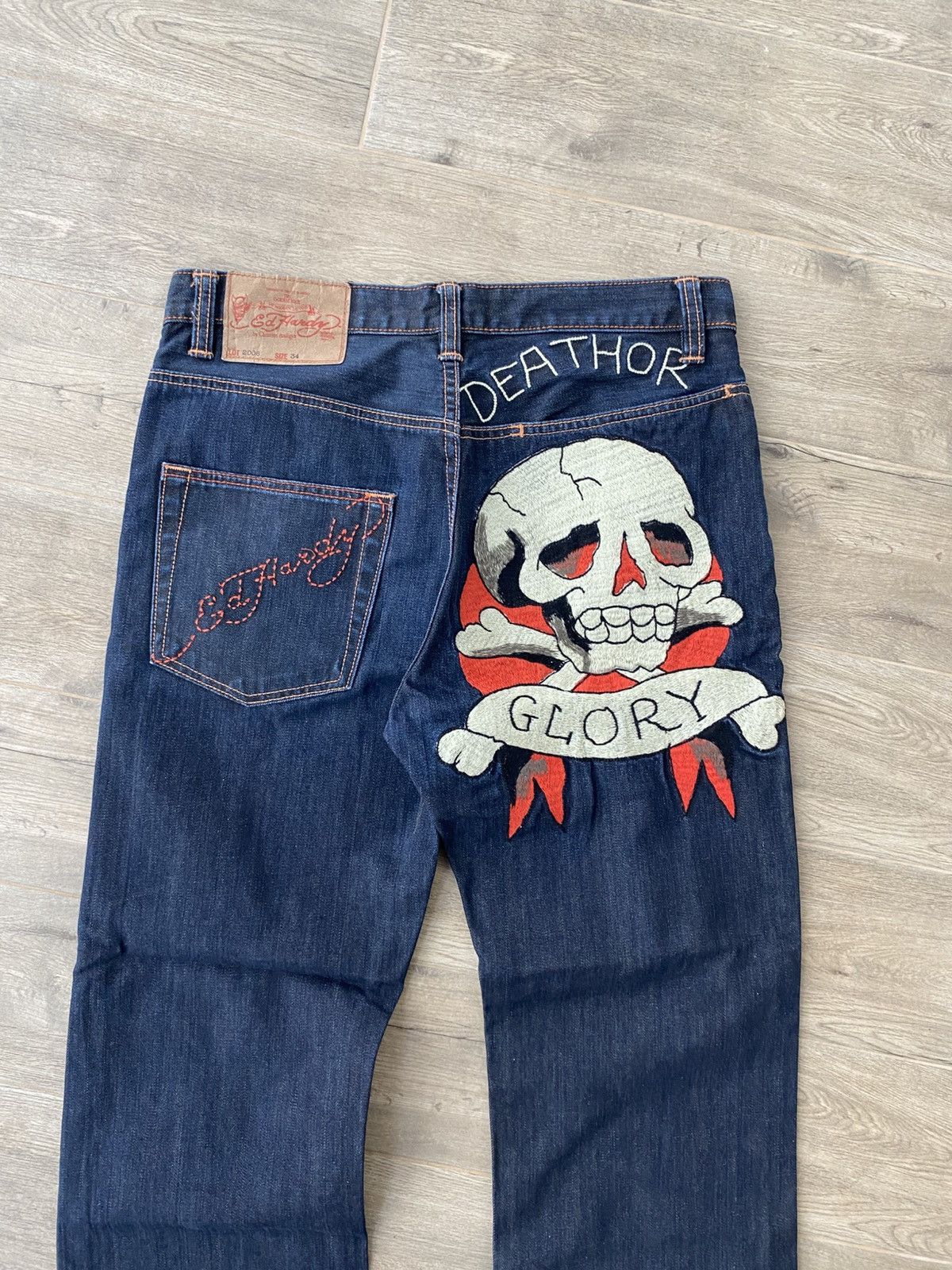 Ed Hardy × Vintage 💀ED HARDY skull vintage jeans Size US 34 / EU 50 - 7 Thumbnail