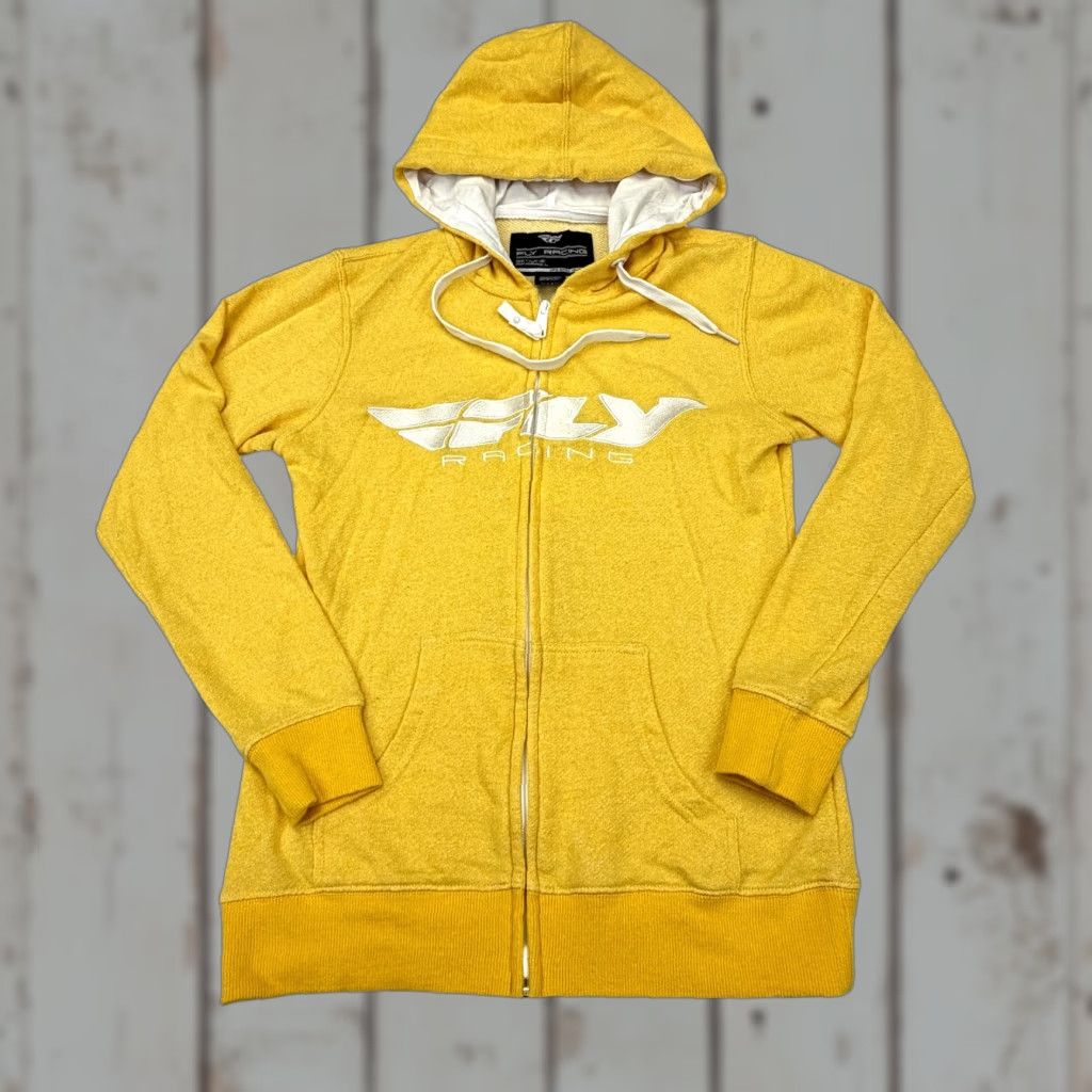 Logo 7 Fly Racing Hoodie Mens Small Yellow Full Zip Graphic Motorcycle Logo Sweatshirt Size US S / EU 44-46 / 1 - 1 Thumbnail
