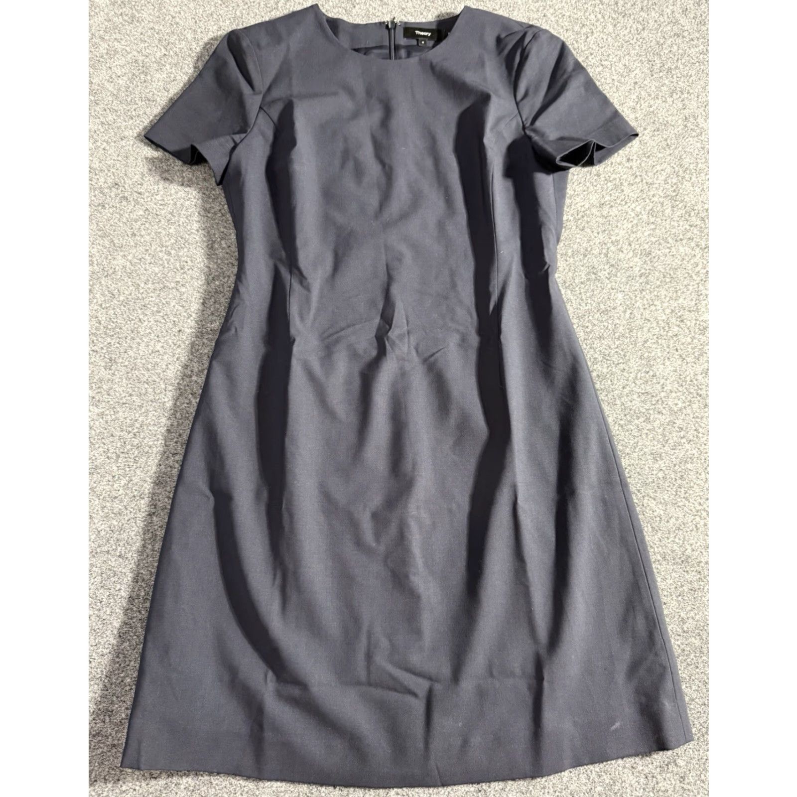 Theory Theory Sheath Dress In Good Wool Short Sleeve Navy Blue Womens Size 4 Size 27" / US 4 / IT 40 - 2 Thumbnail