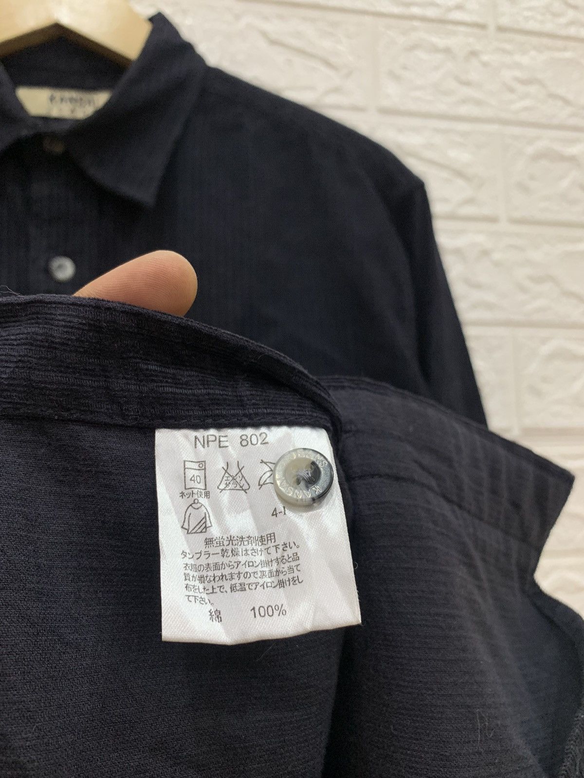 Kansai Yamamoto Vintage kansai jeans double pocket black corduroy shirt Size US M / EU 48-50 / 2 - 9 Thumbnail