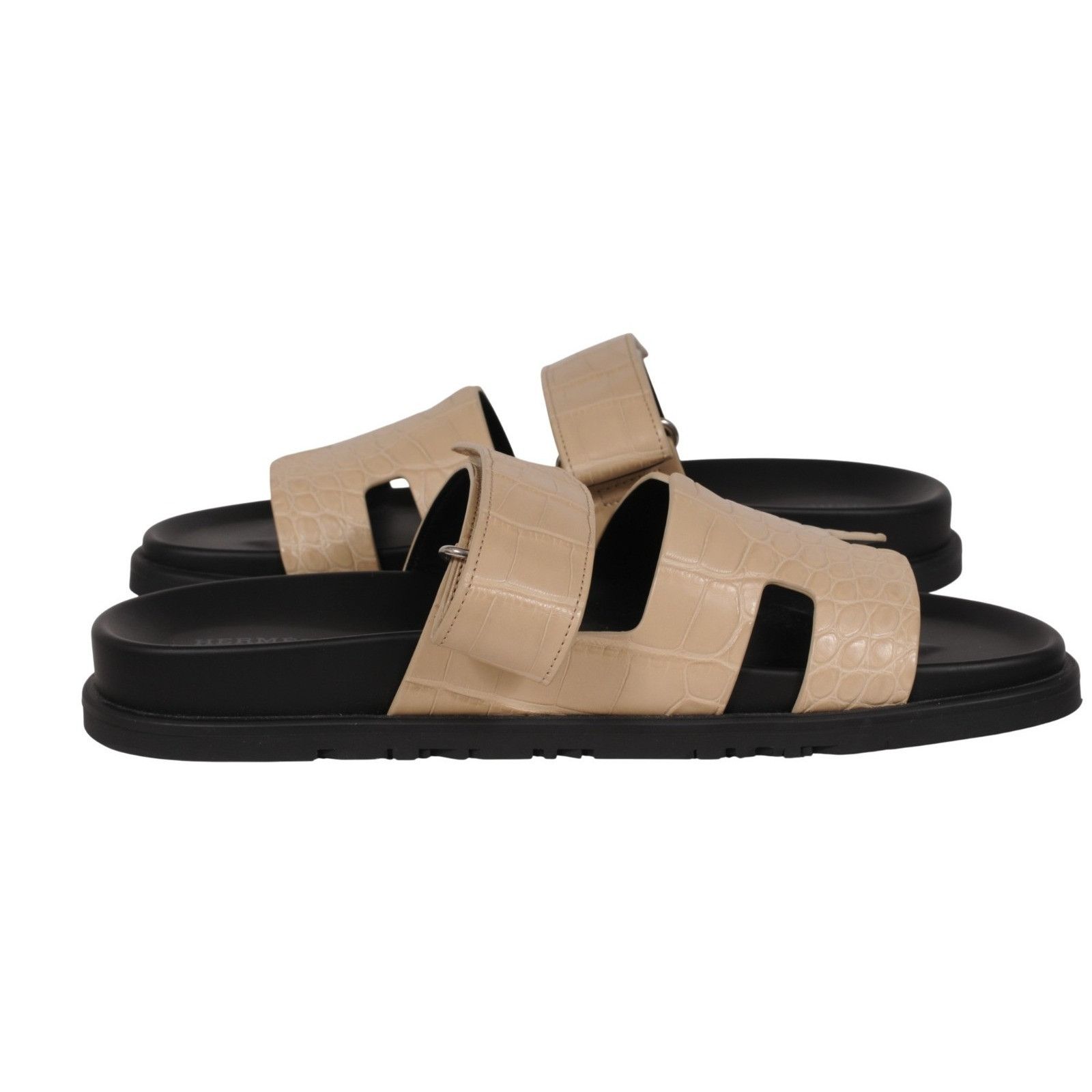 Hermes Chypre Sandals Aligator Crocodile Beton Tan Size US 9 / EU 42 - 10 Thumbnail
