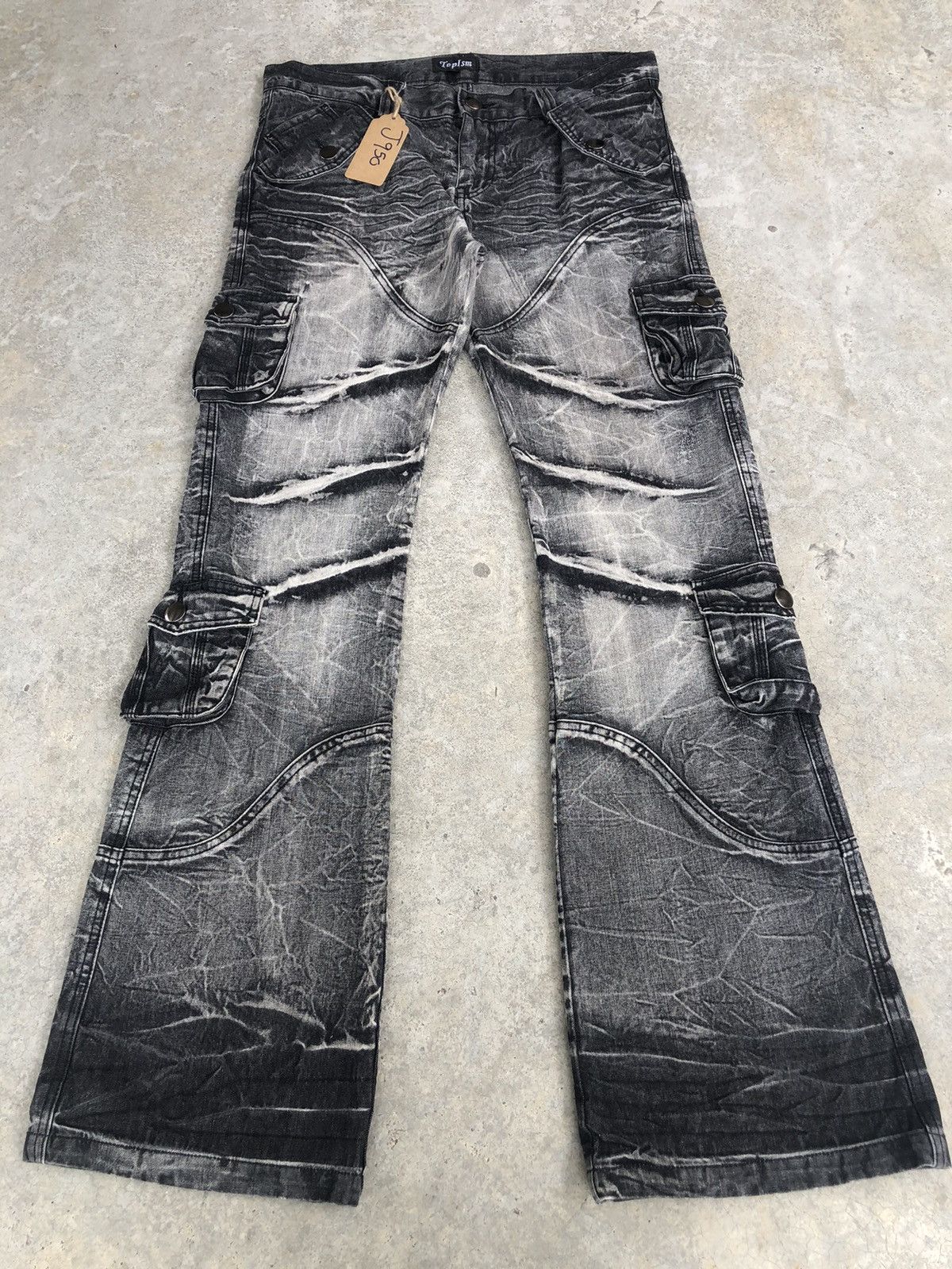 Japanese Brand Topism Flared Jeans Distressed Jeans Cargo Pants Multipocket Size US 34 / EU 50 - 1 Thumbnail